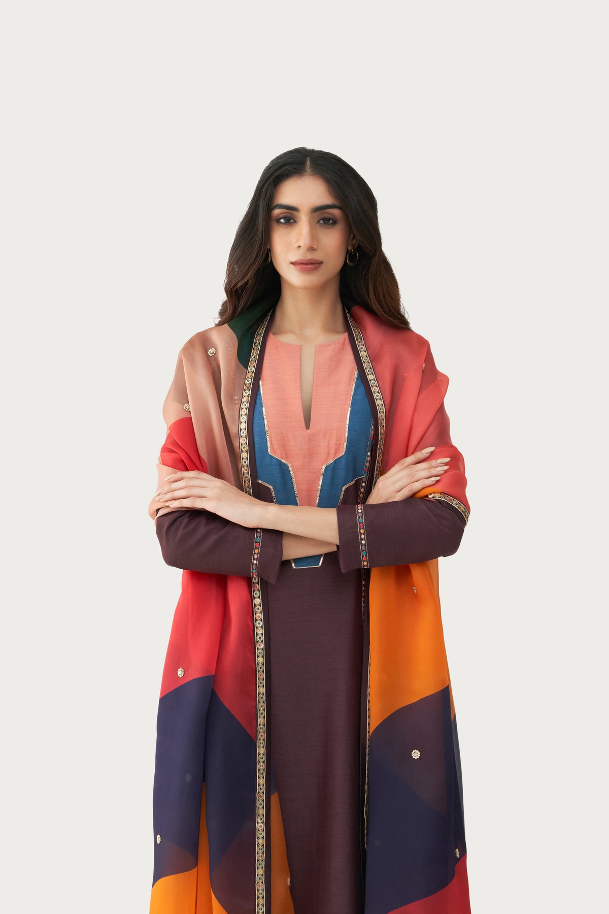 Amara mud brown kurta pant set