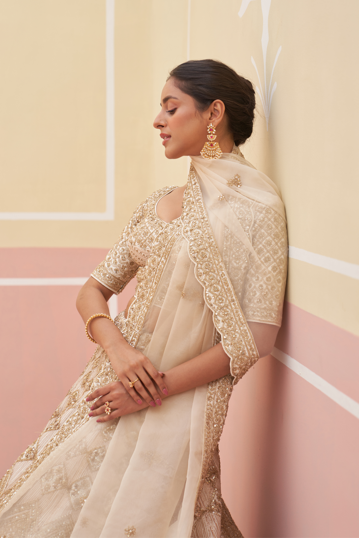 Ivory Lehenga Set