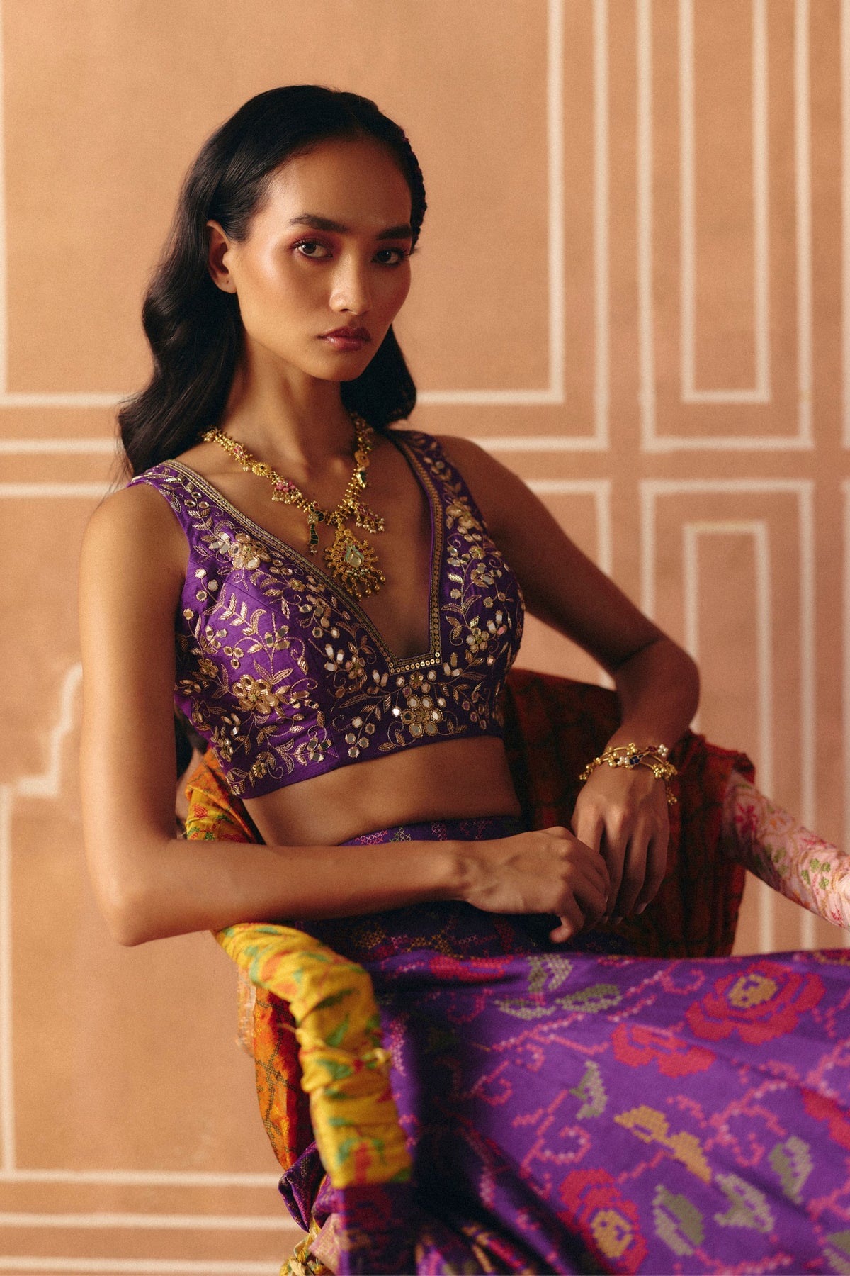Imperial Violet Sharara Set