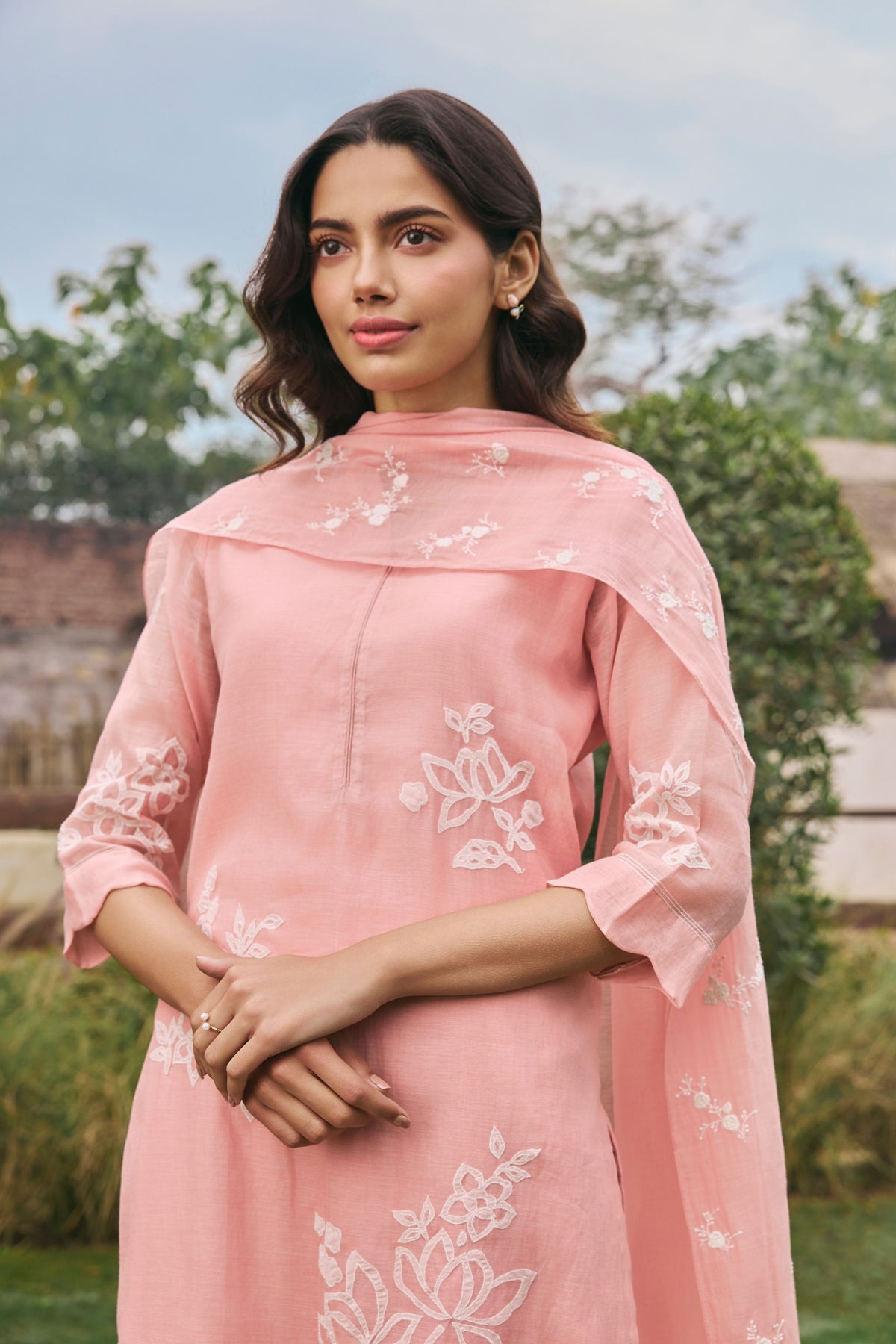 Tulip Floral Applique Kurta Set