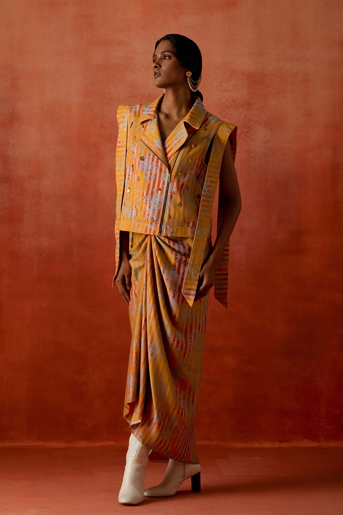 Knotted Denim Skirt Set