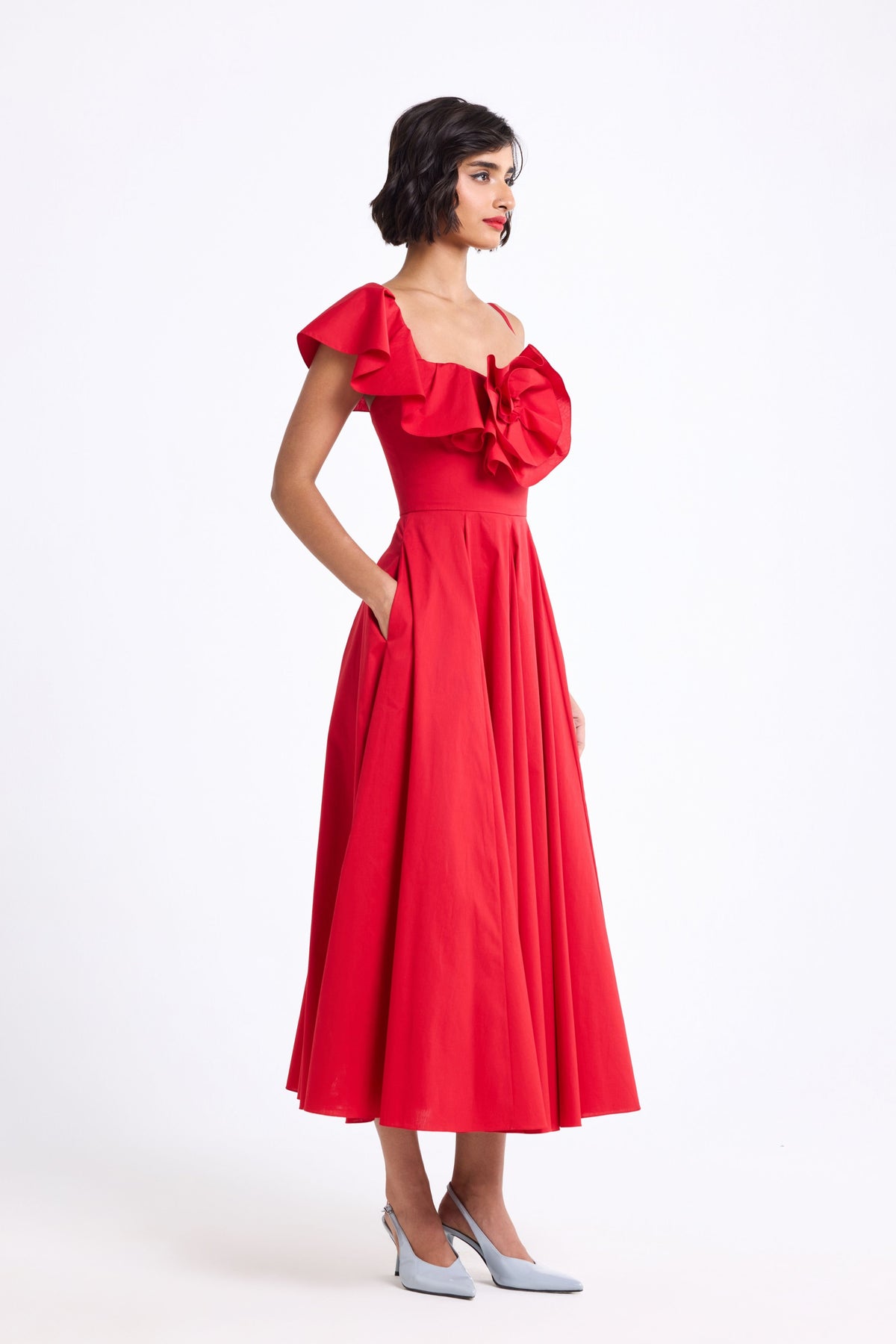 Red Ruffled Dress