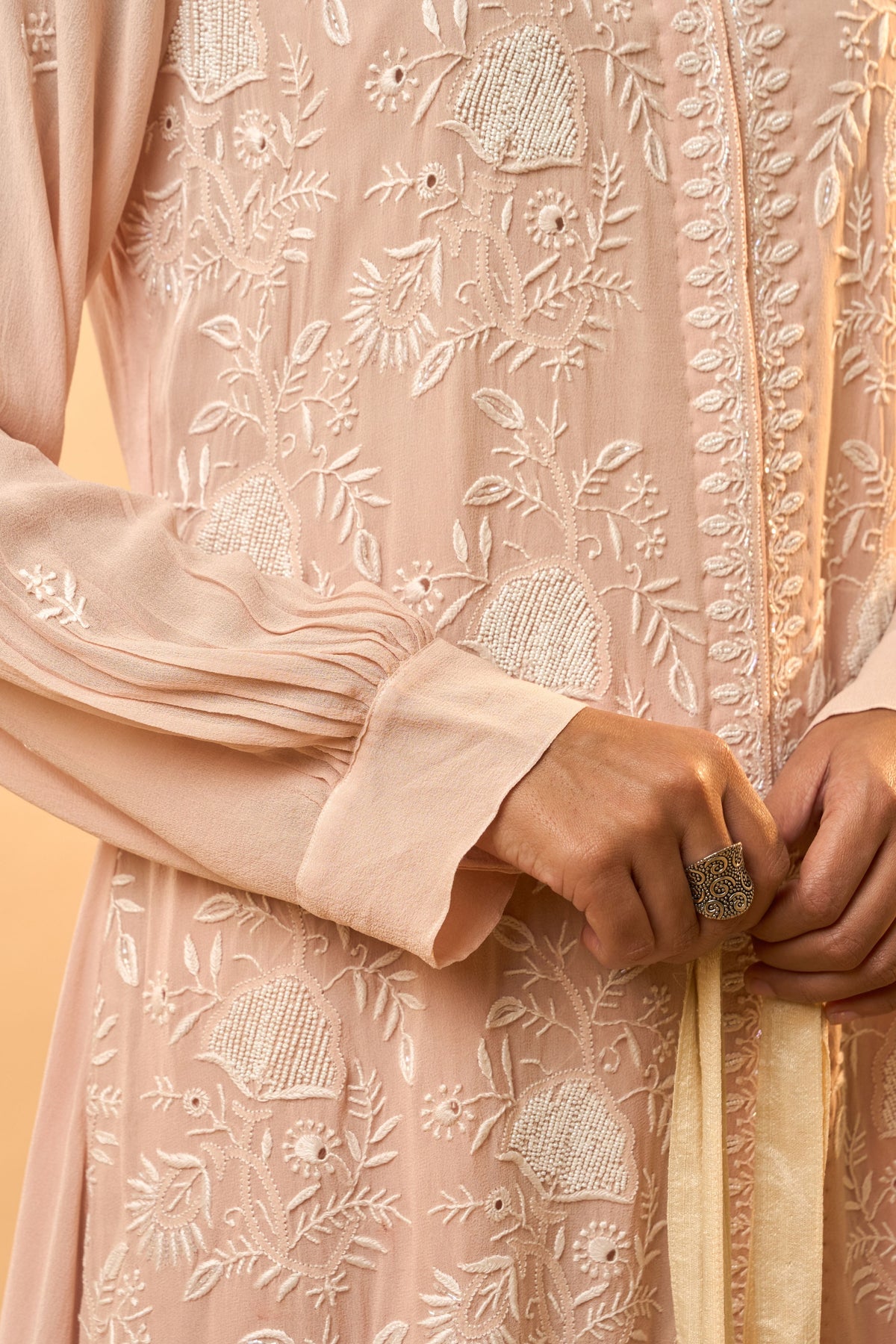Pink Georgette Tunic Set