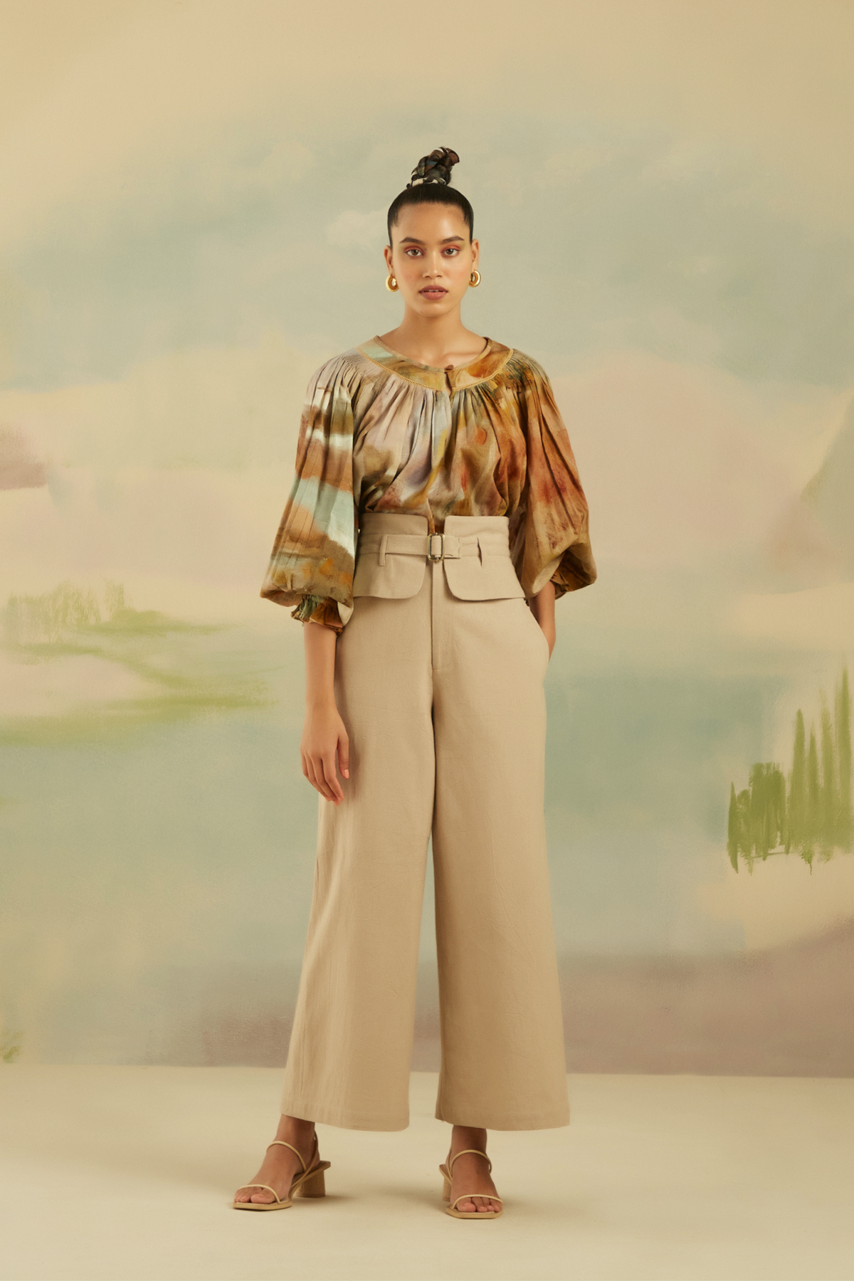 Beige Tram Pants