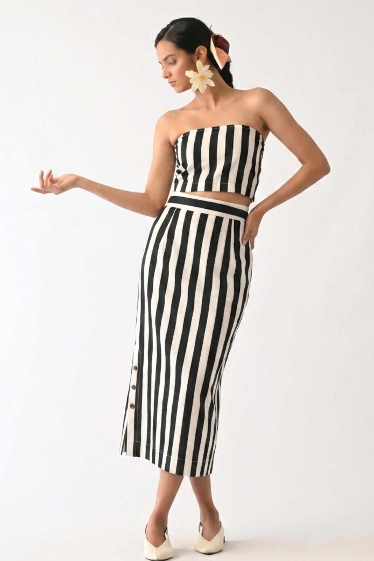 Revolt B&W Bralette Skirt Set