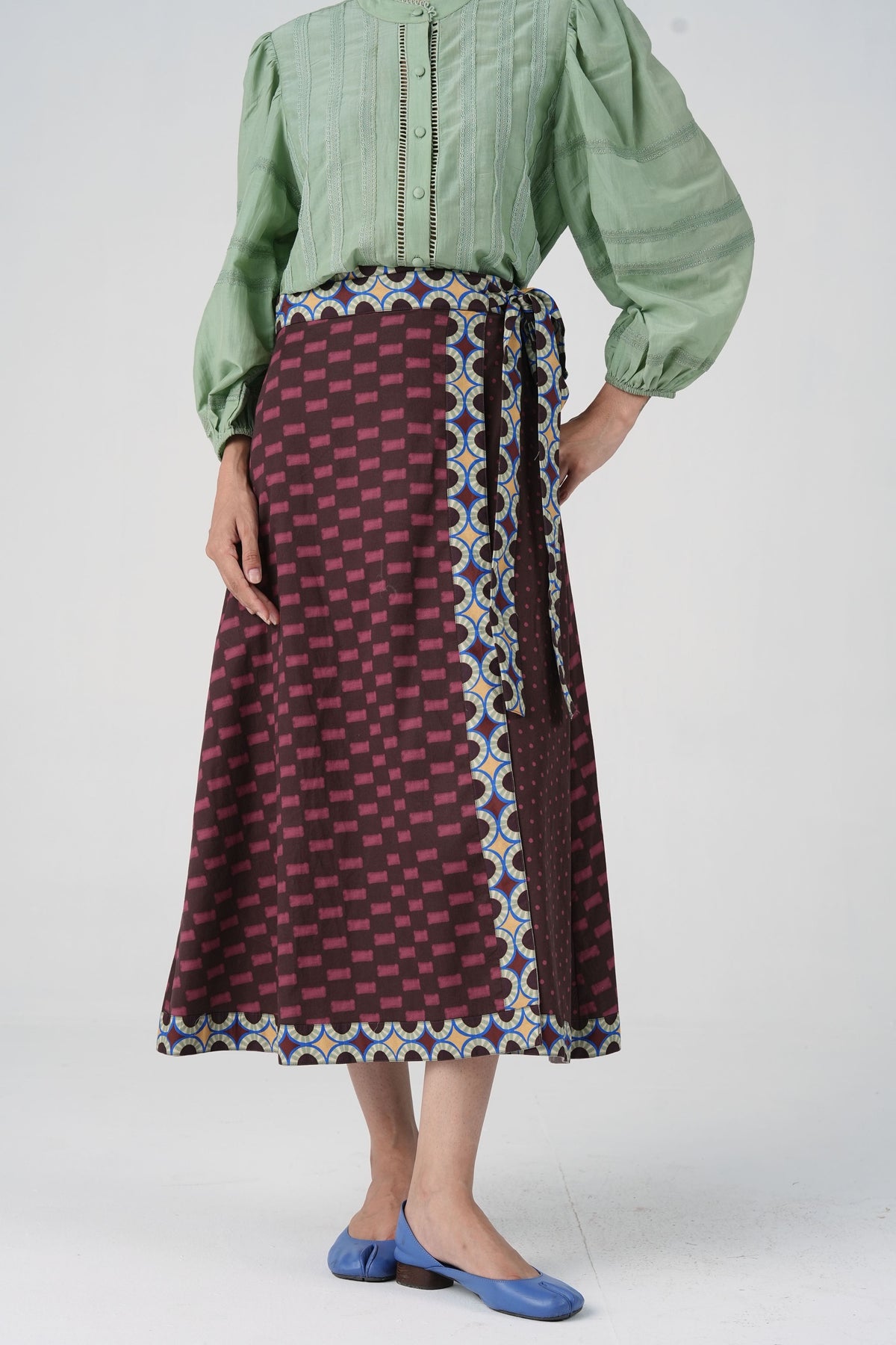 Brown Checks Skirt