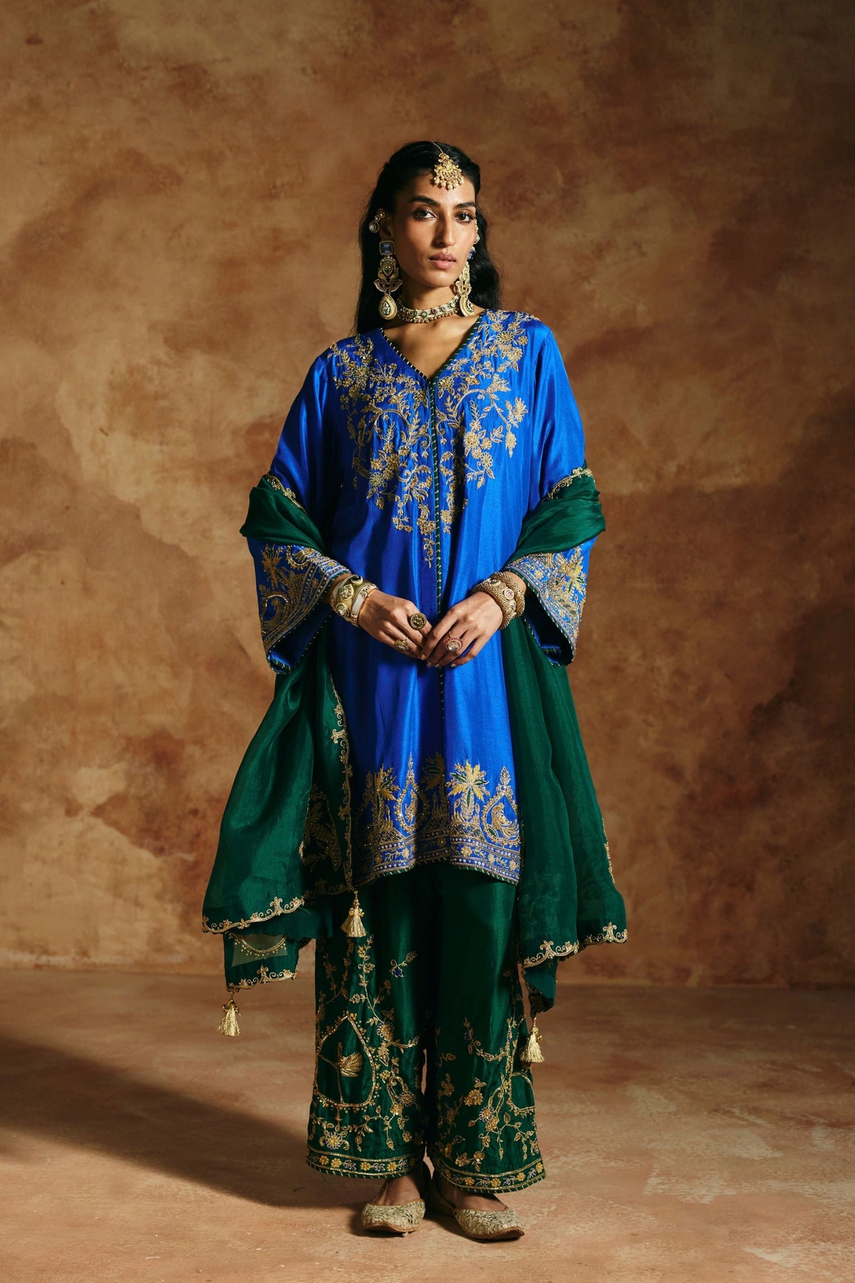 Cobalt Blue Zardozi Kurta Set