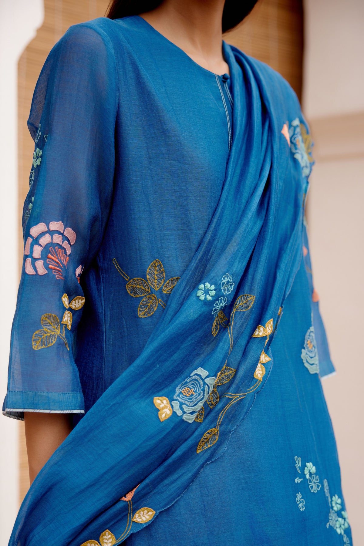 Sapphire Floral Embroidered Kurta Set