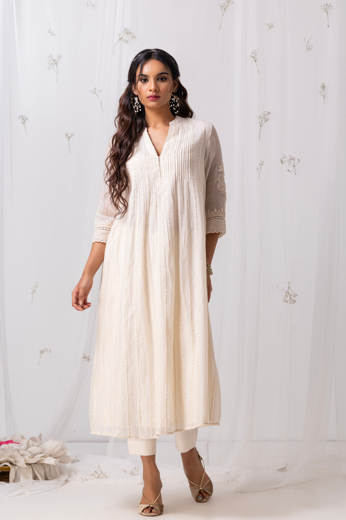 Selene White Kurta