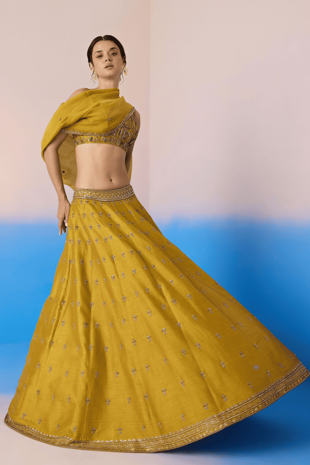 Mustard Lehenga Set
