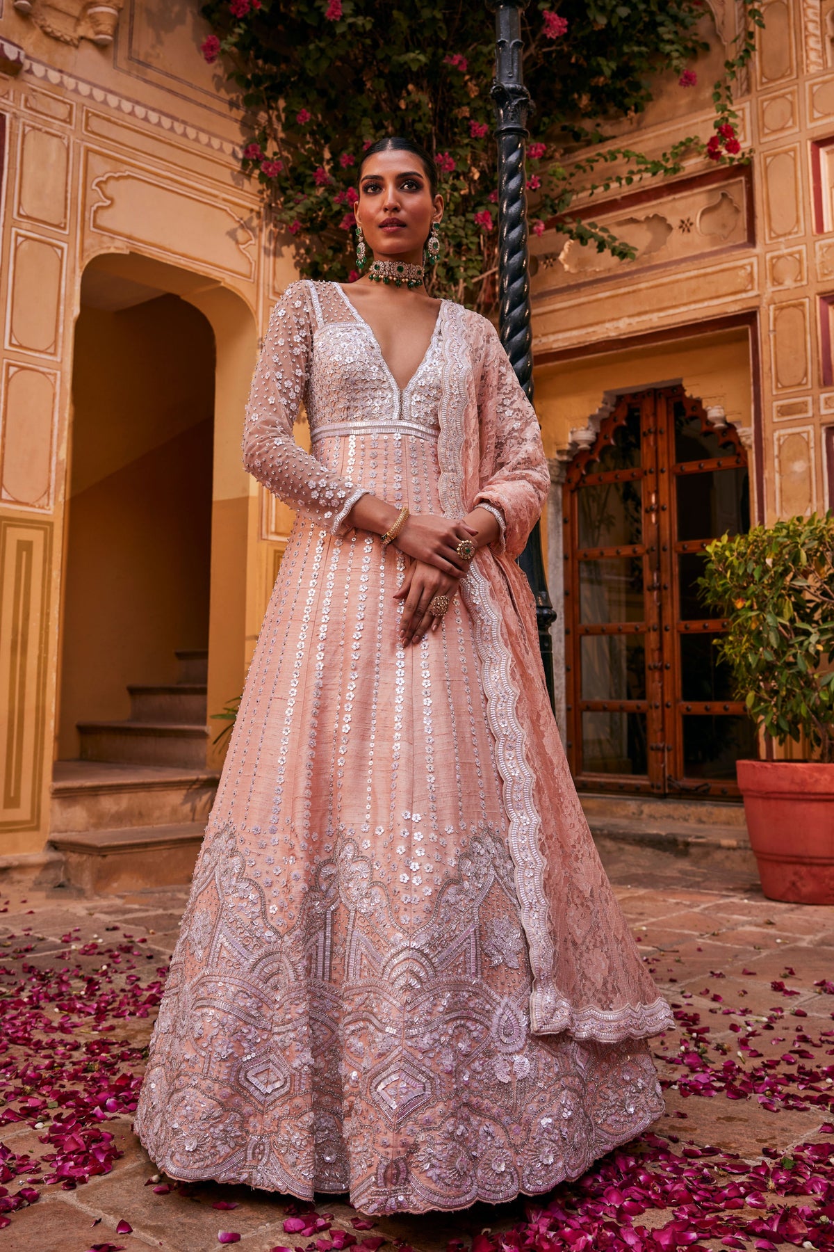 Peach Daiva Anarkali Set