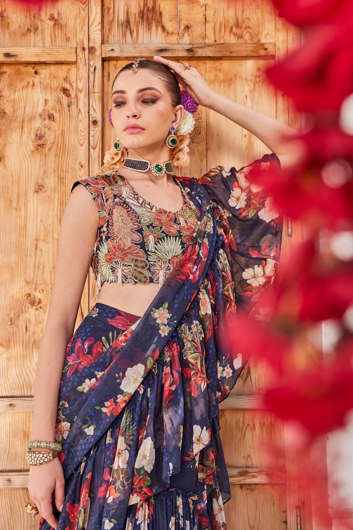 Zeenat Draped Saree Set