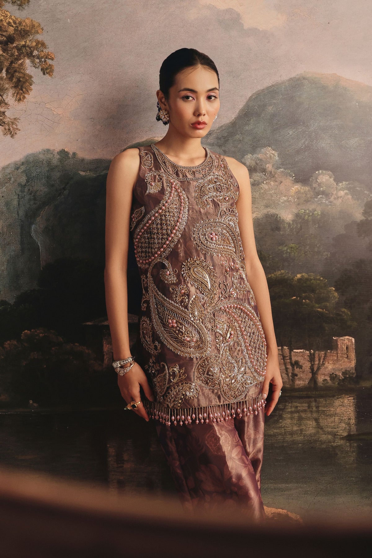 Mauve Short Kurta Set