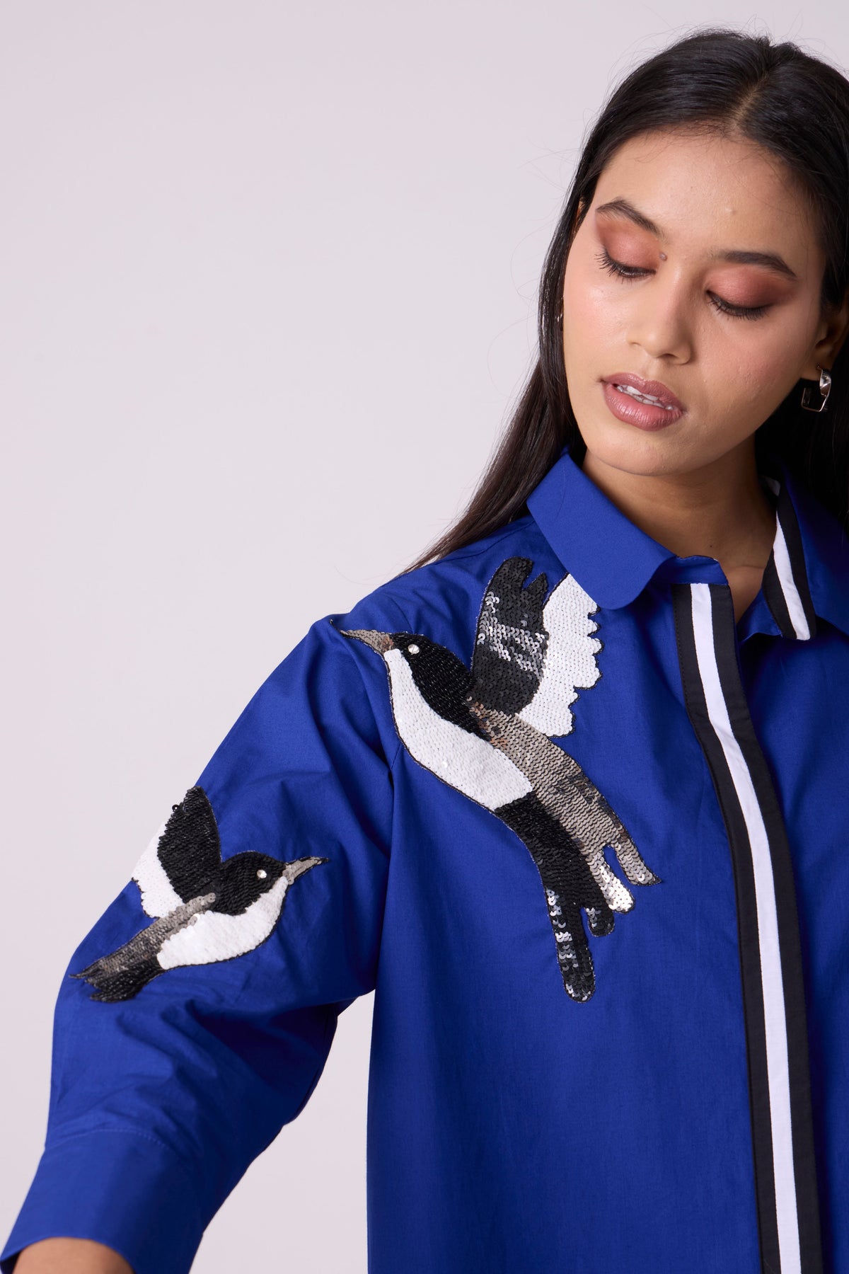 Ashton Applique Cosmic Blue Shirt