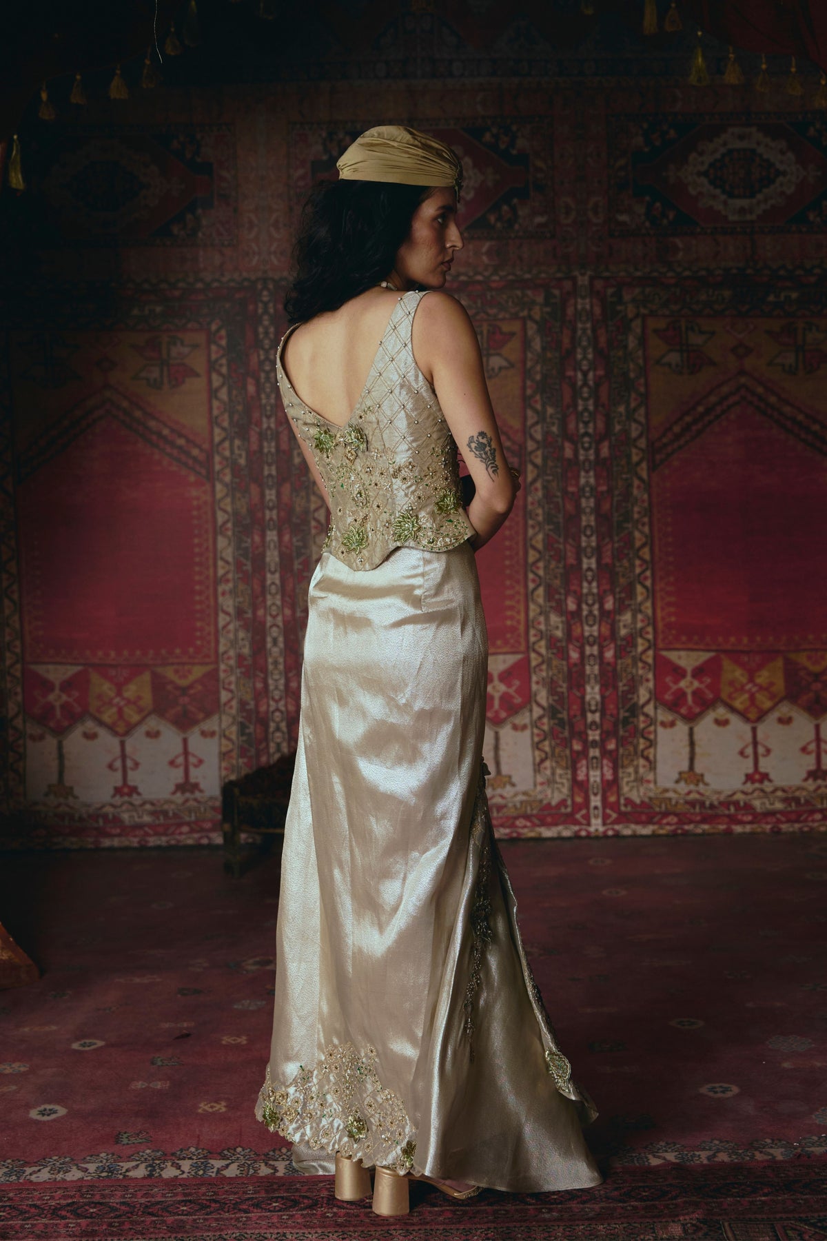 Draped Skirt and Corset Set