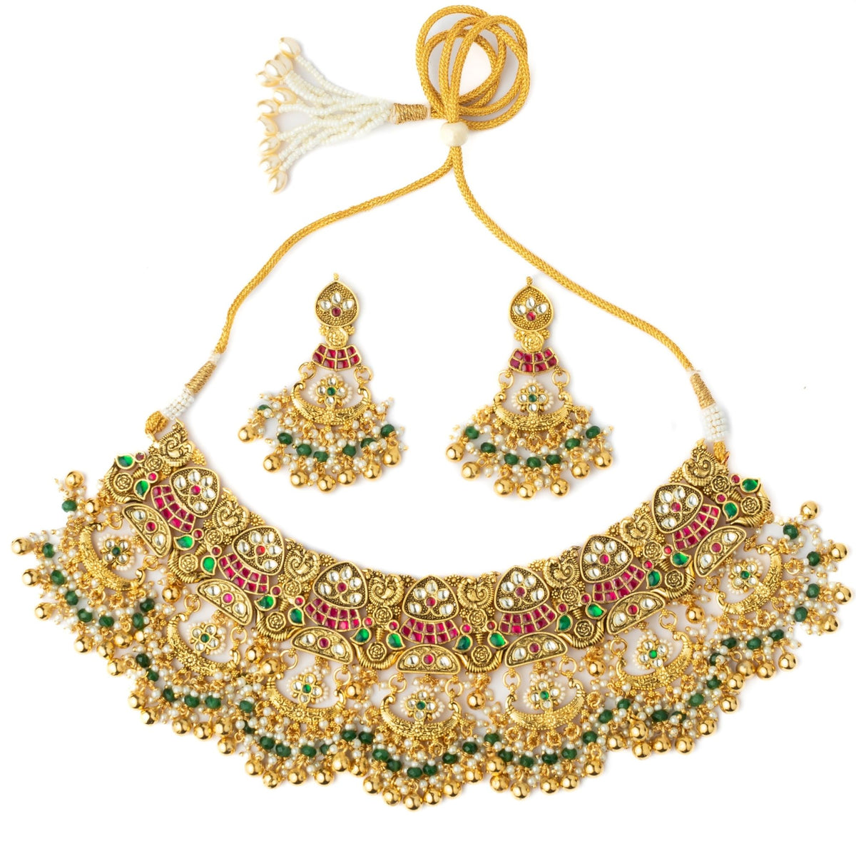 Gold Plated Multicolor Kundan Set