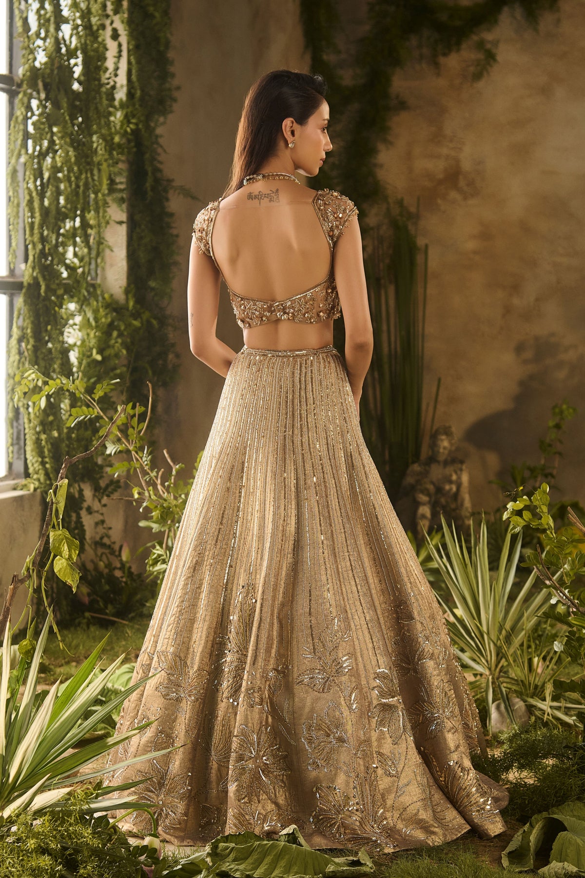 Gold Spectrum Lehenga Set