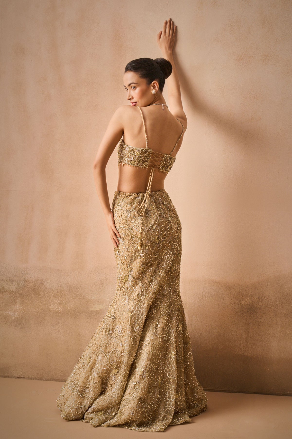 Gold Flare Lehenga Set