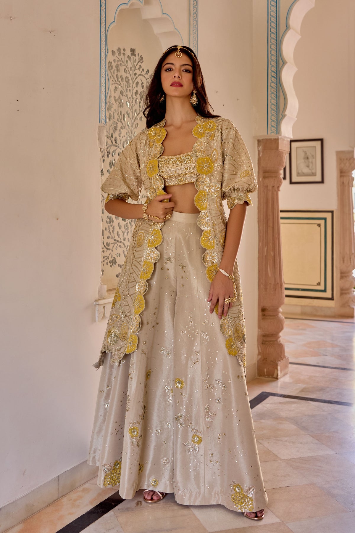 Tissue Silk Open Jacket Set