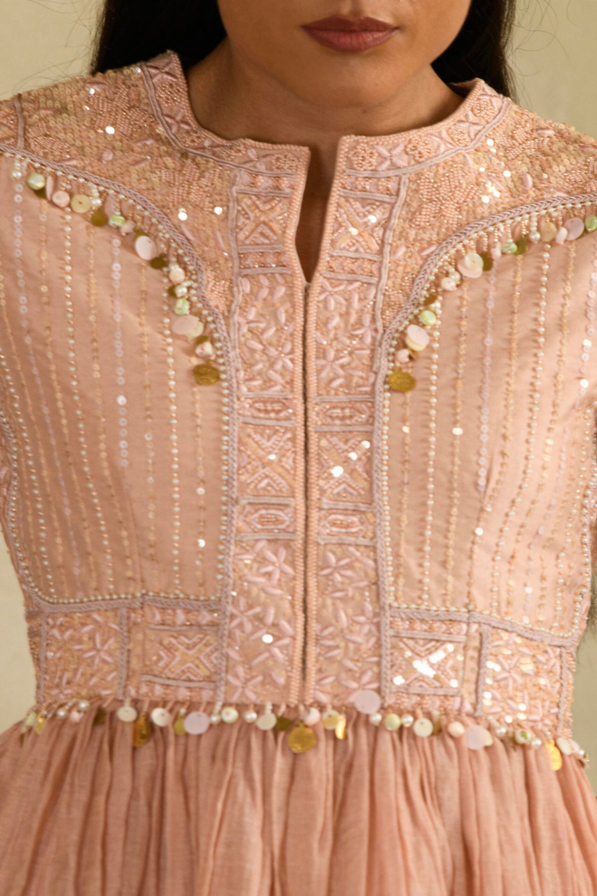 Dhun Chandrika Ivory Peplum Set
