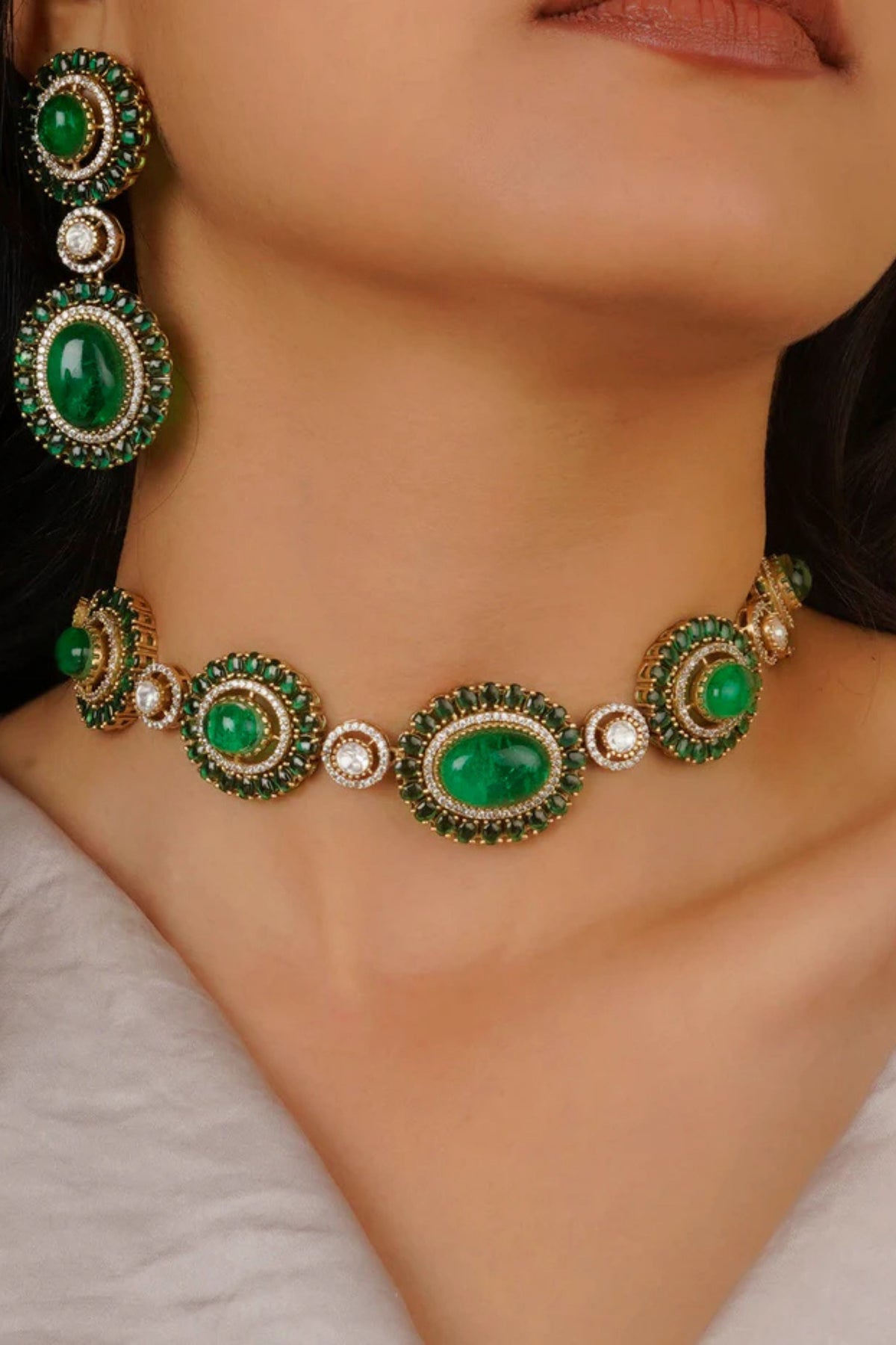 Gold Plated Contemporary Necklace Set