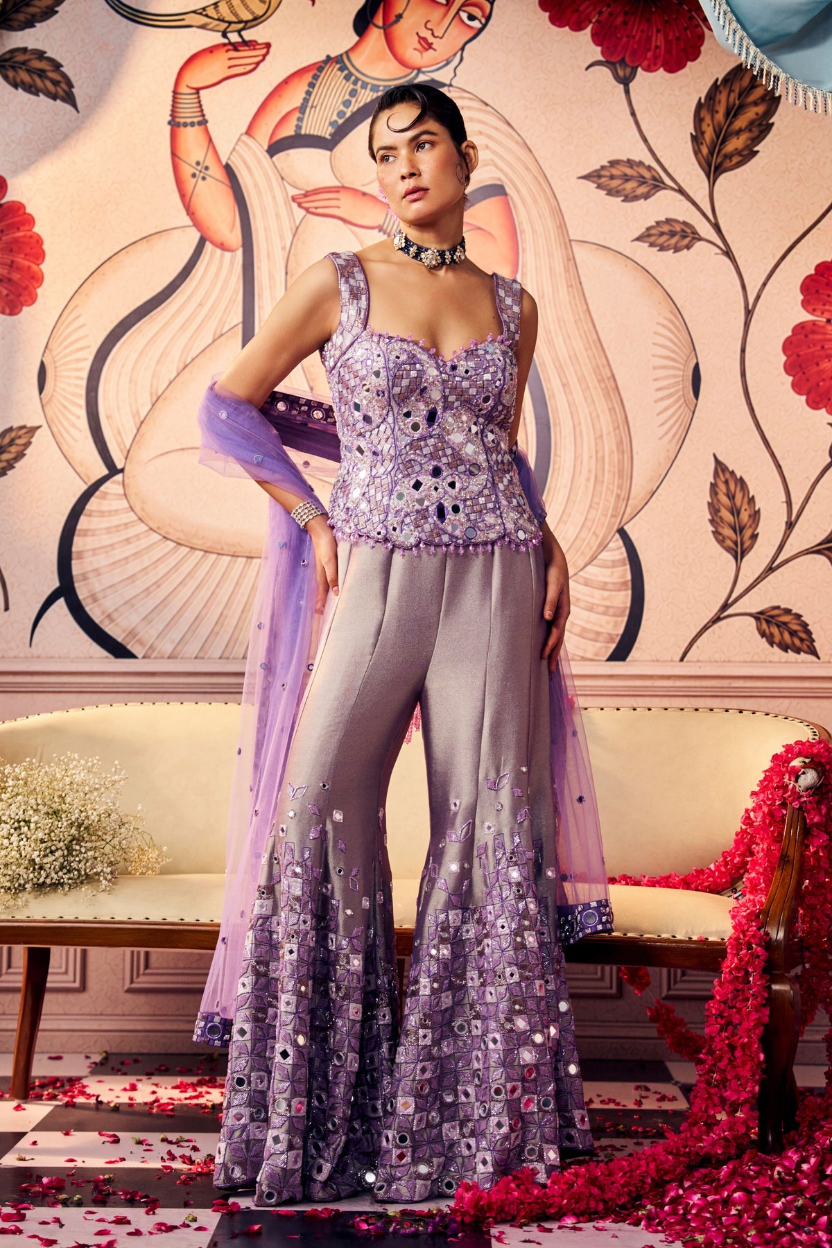 Lavender Sharara Set