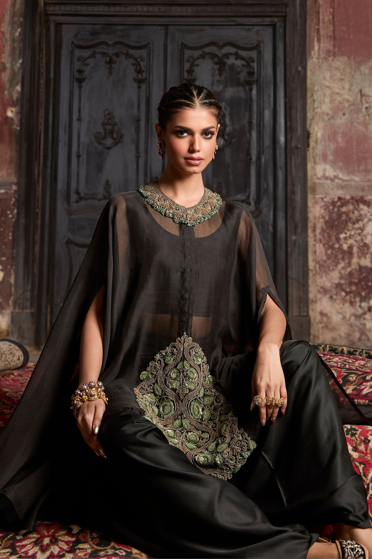 Black Umbrella Kaftaan Set