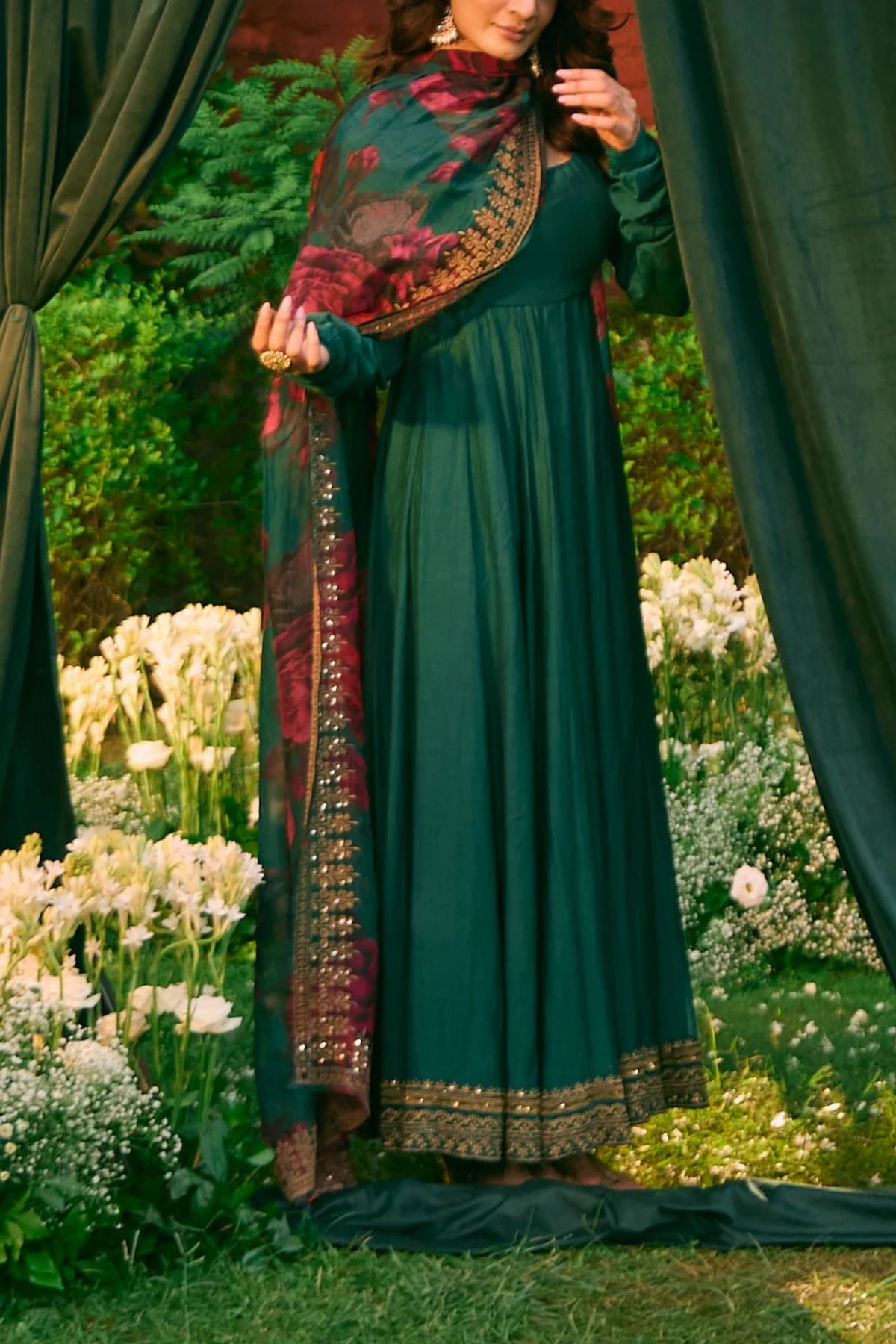 Teal Green Anarkali Set