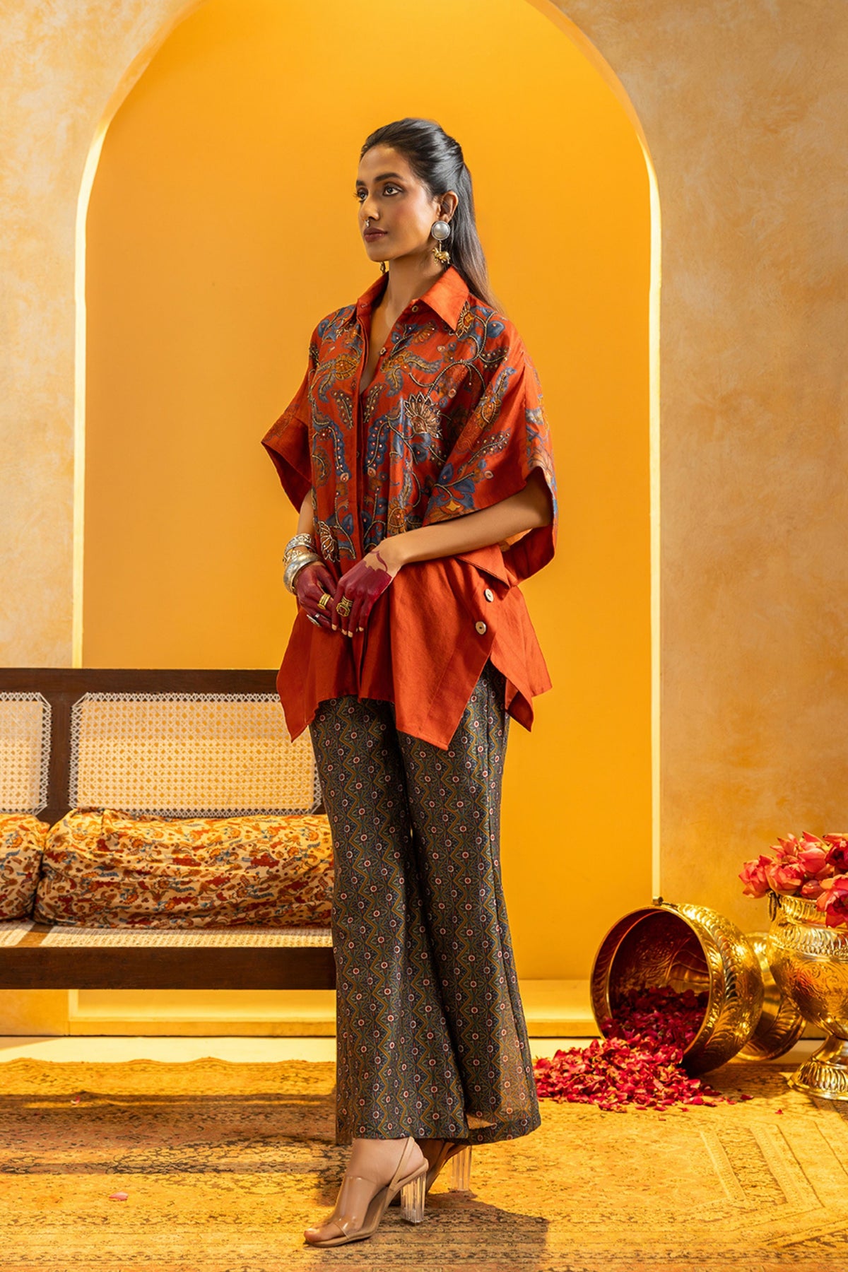 Marron Embellished Co-ord Set