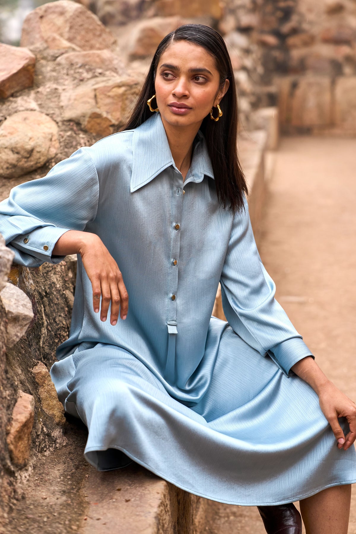 Full Sleeves Shirt Dress