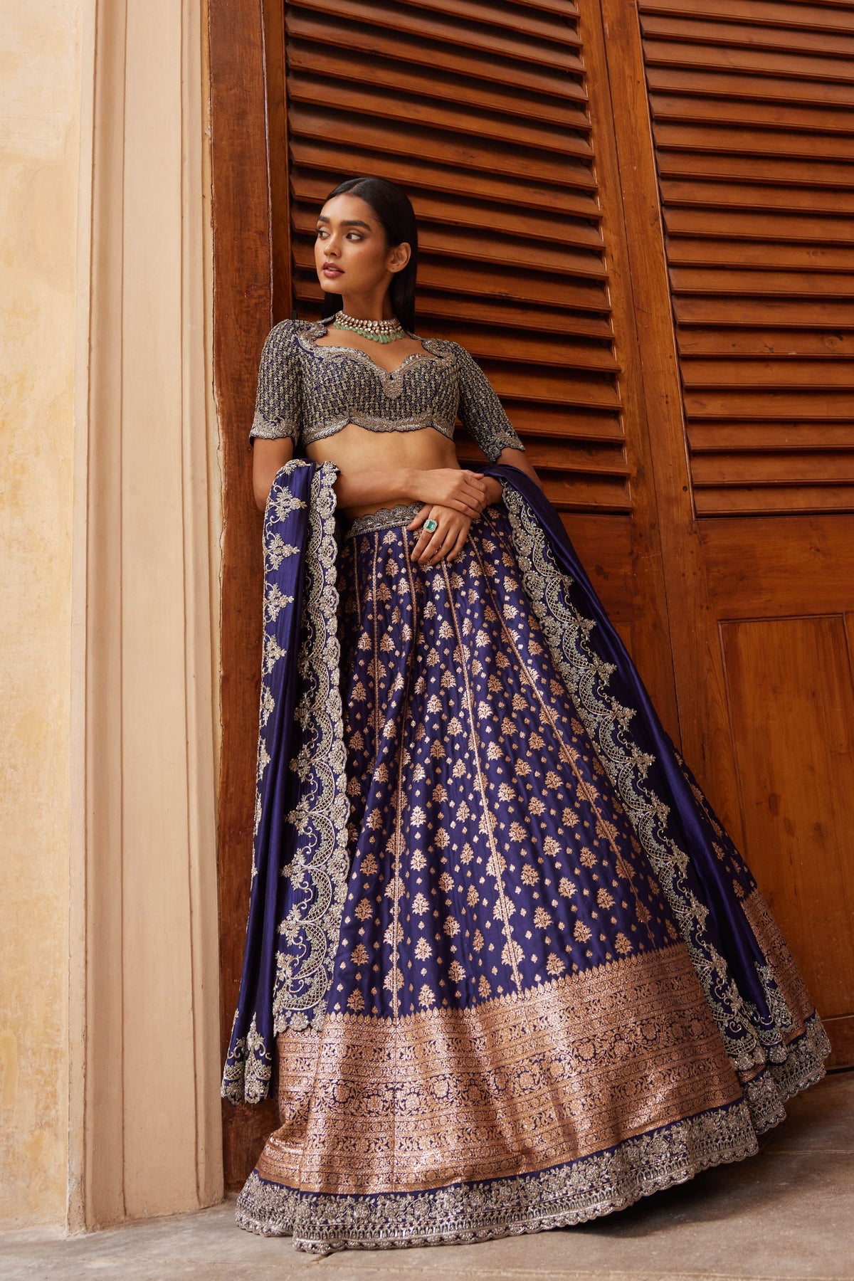 Embroidered Lehenga With Blouse and Dupatta