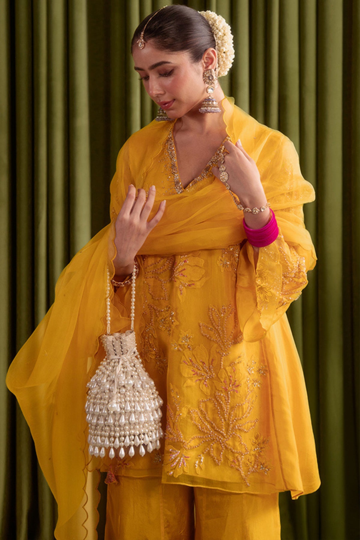 Golden Beige Sharara Set