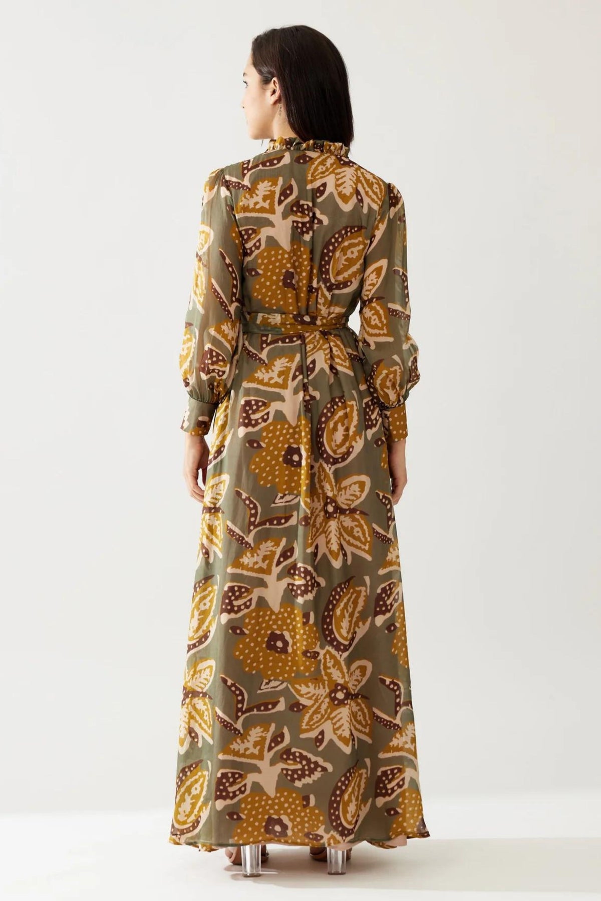 Olive And Mustard Long Dress