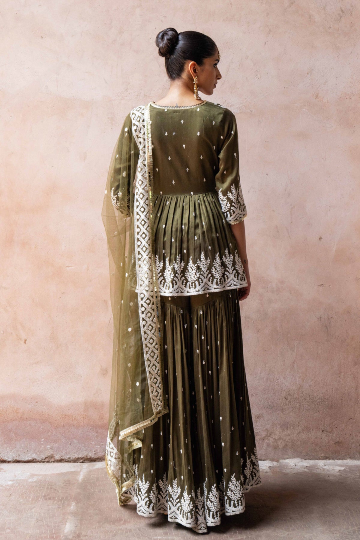 Olive Forest Sharara Set