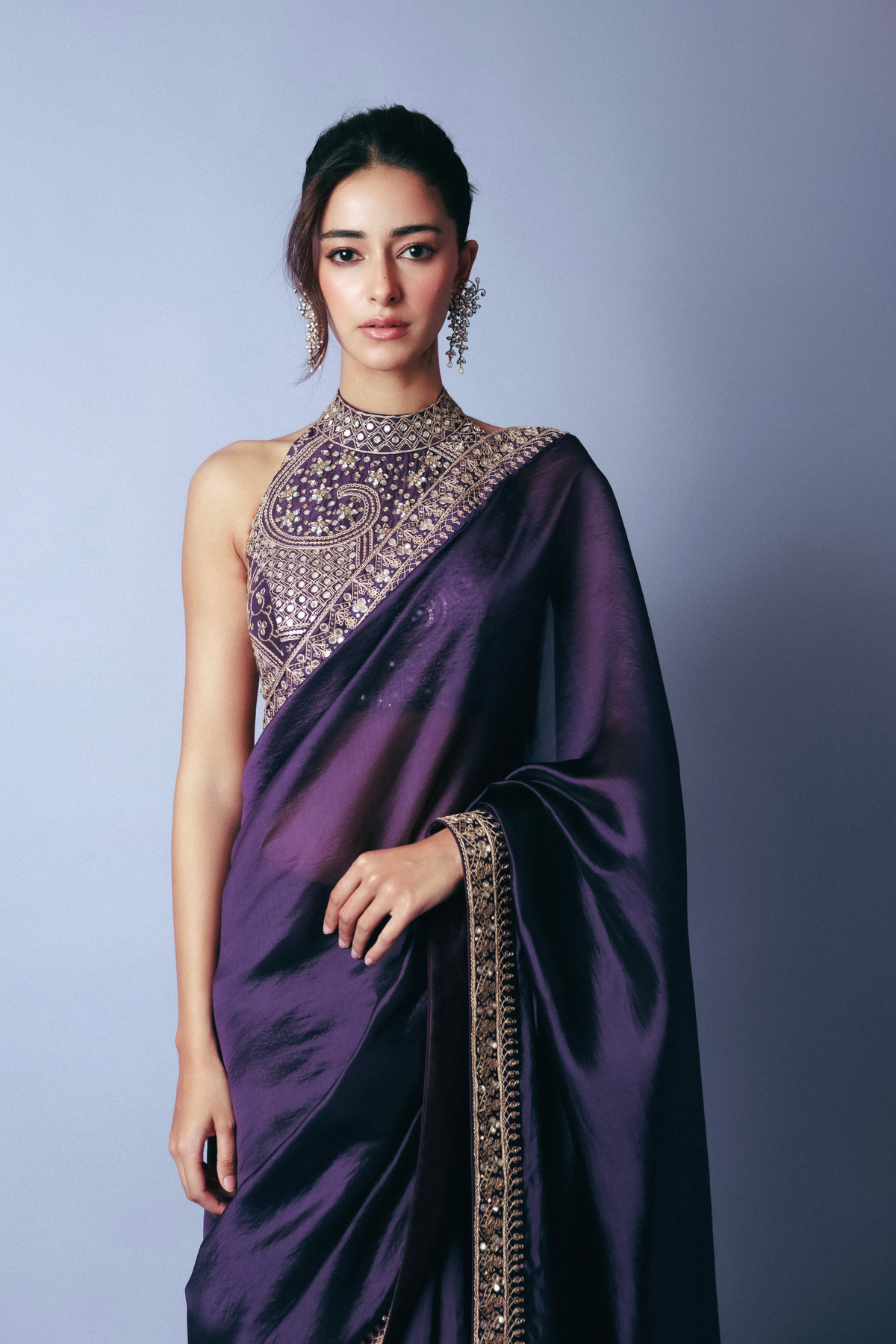 Ananya Panday in Classic Baingani Saree Set