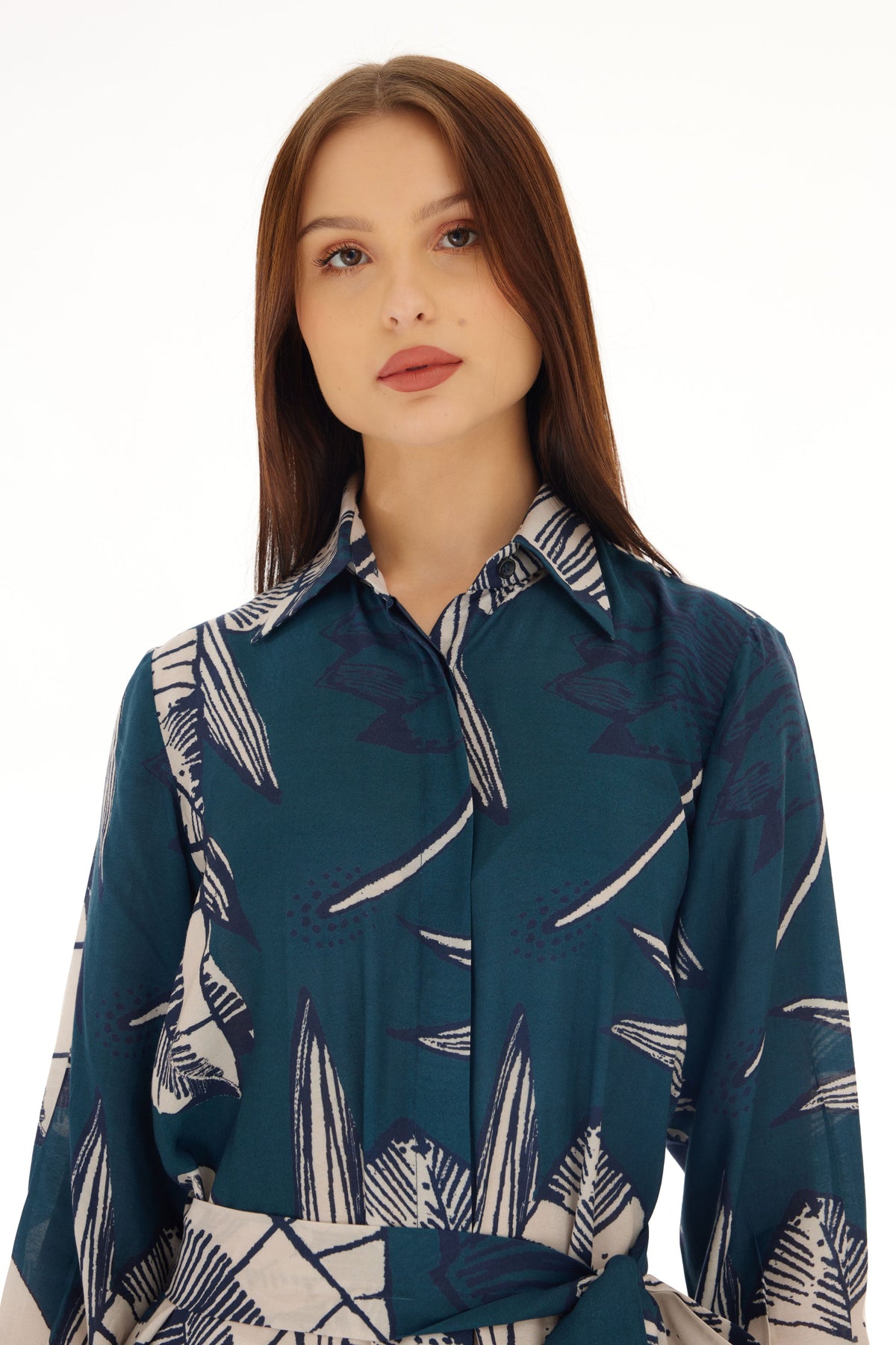Blue and White Shirt Dress