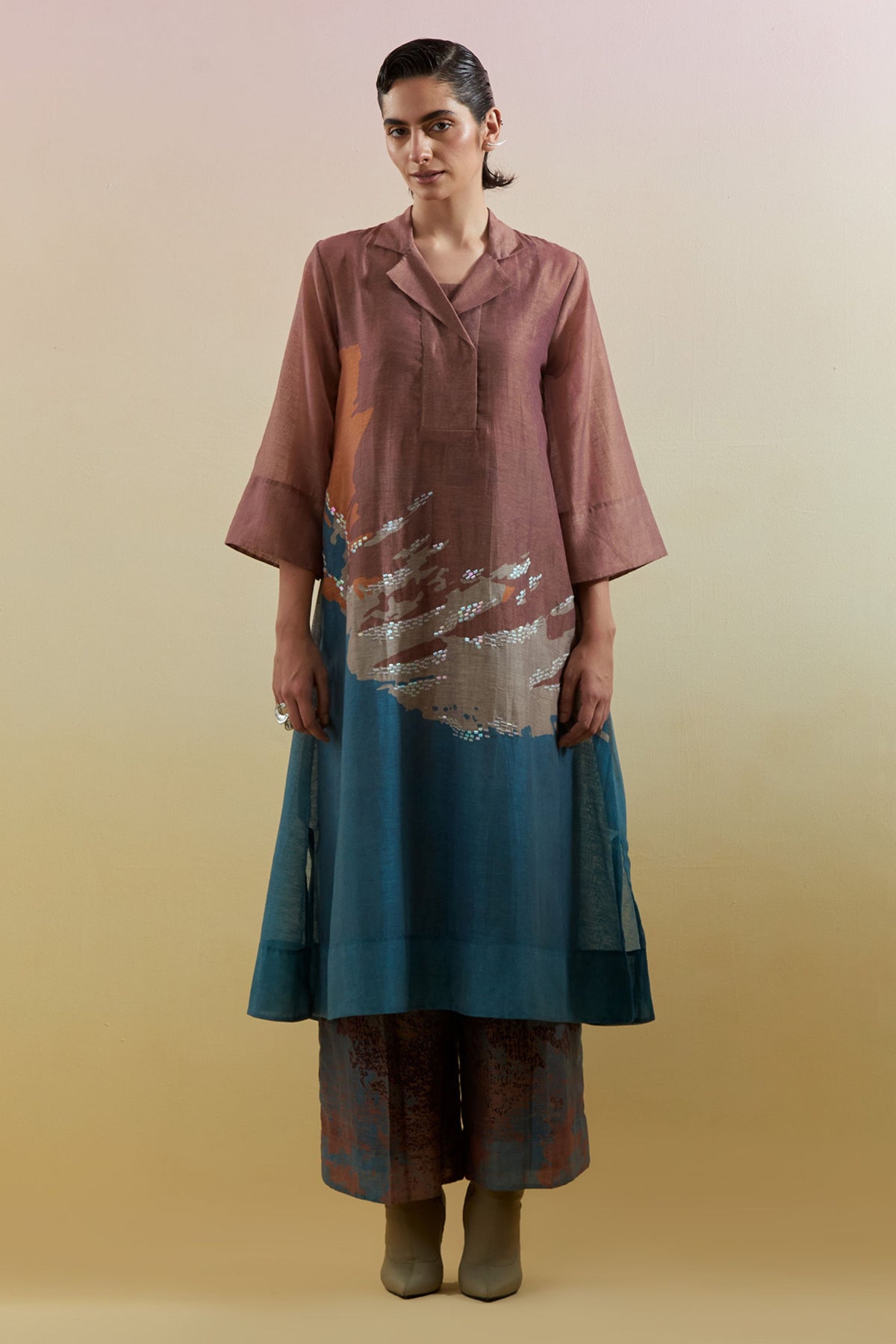 Gliss Brown Kurta Set