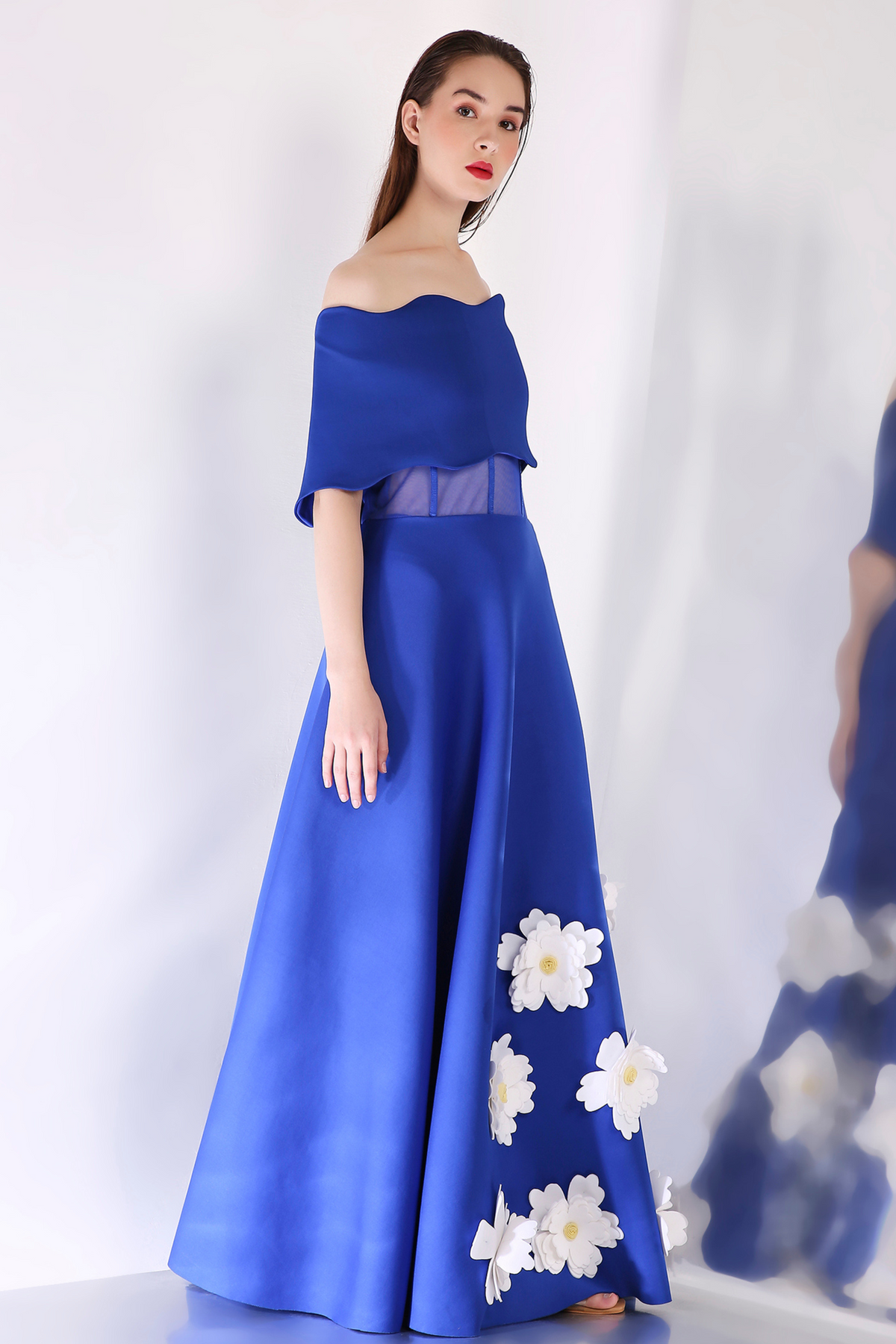 Royal Blue Applique Maxi Dress