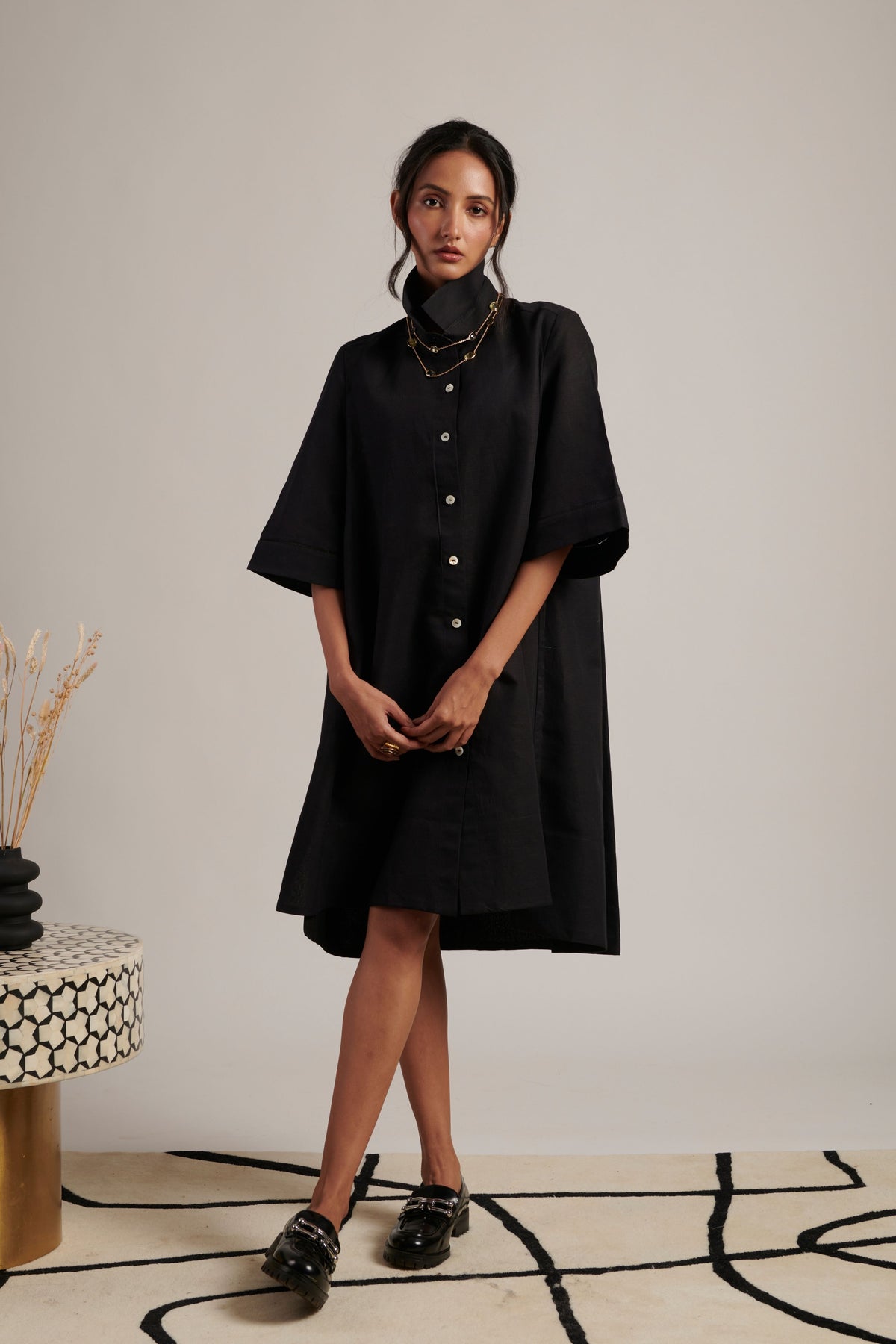Night Sky December Shirt Dress