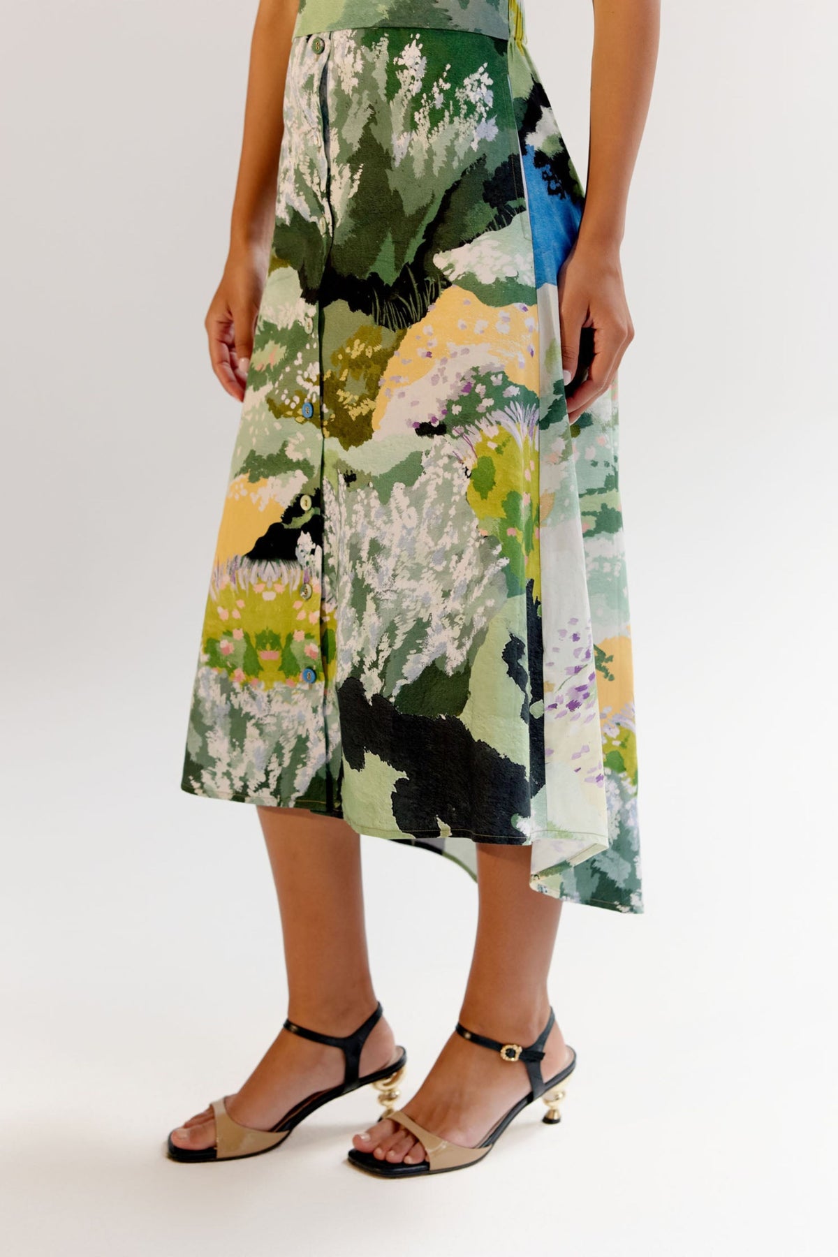 Forest Coral Midi Dress