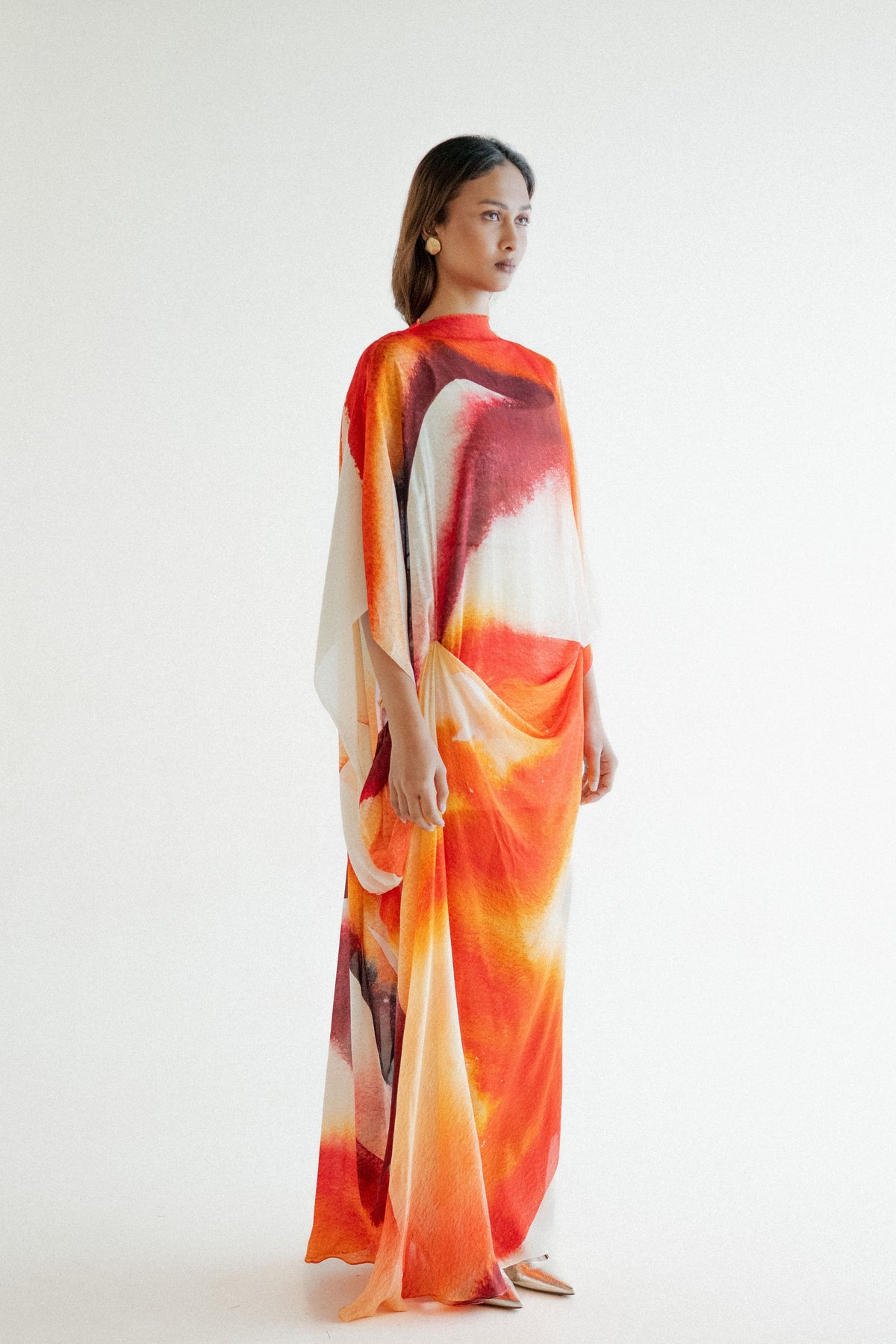 Tie Up Printed Kaftan