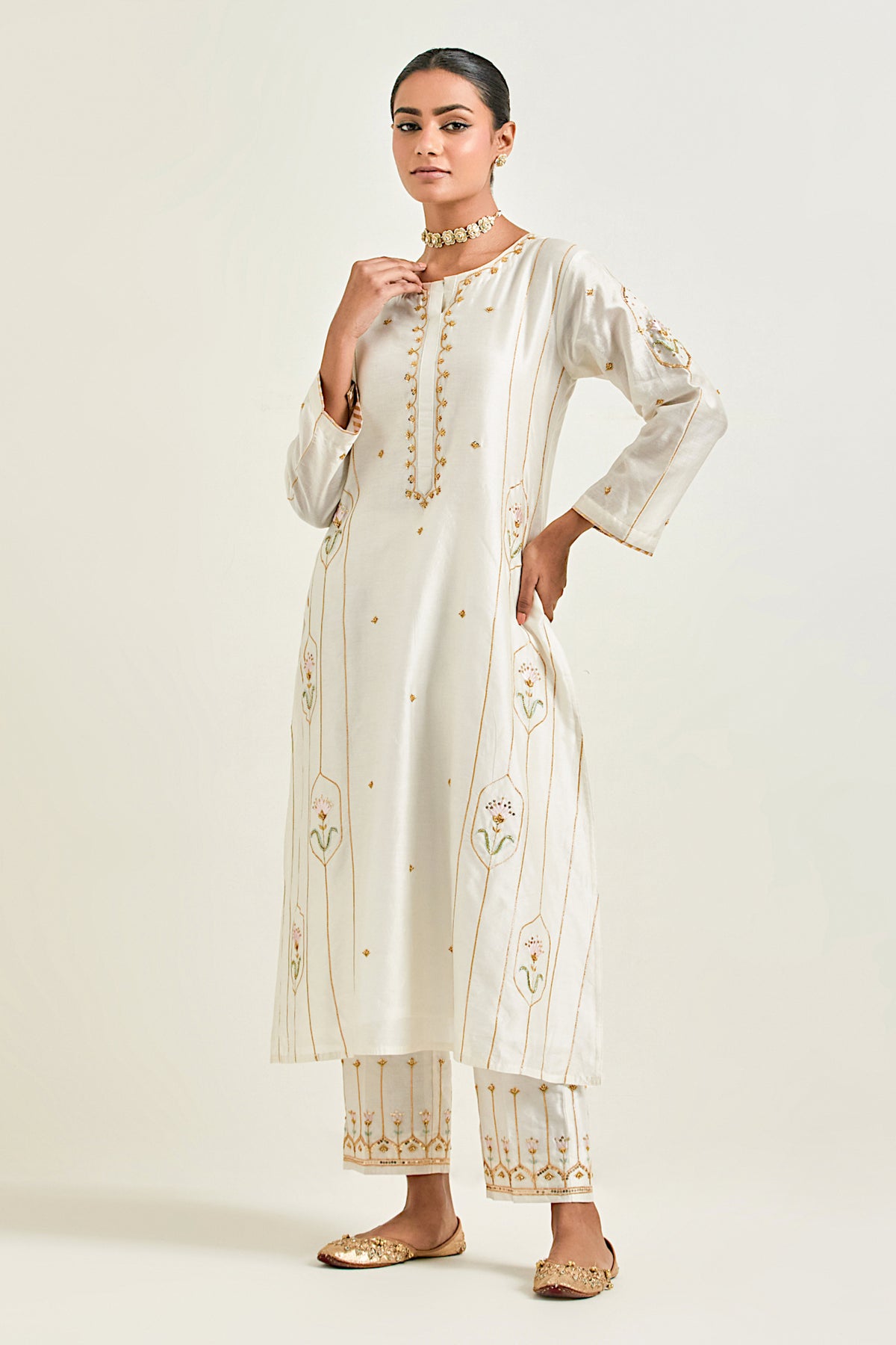 Off White Classic Kurta Set