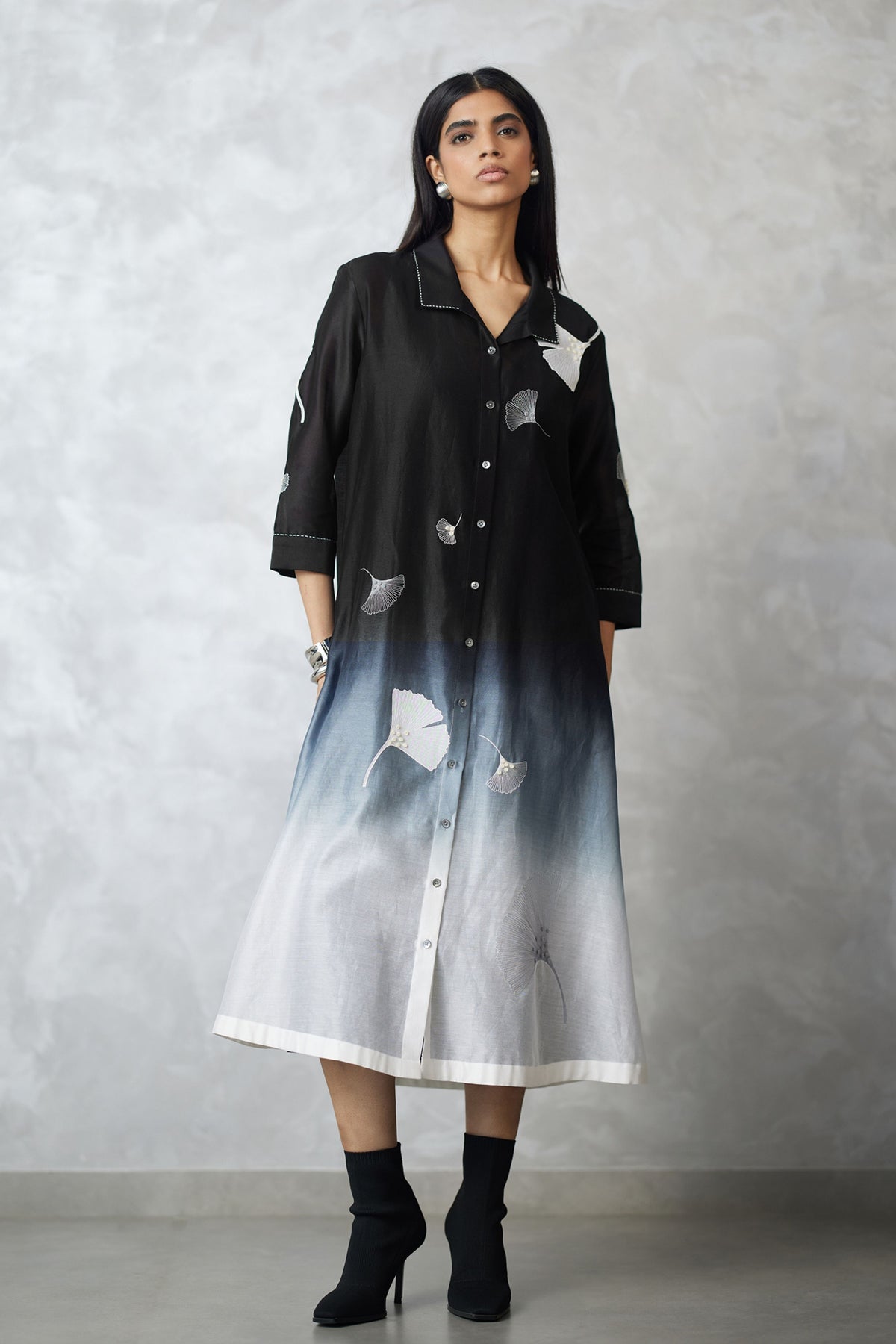 Black Jacket With Denim Dress