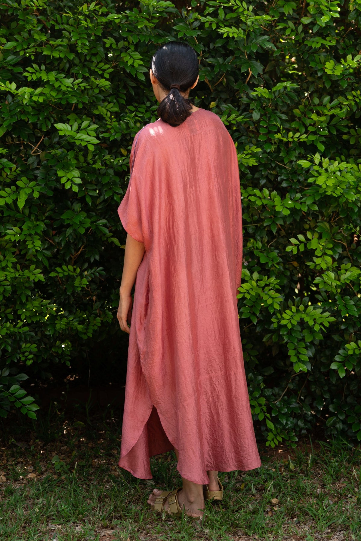 Old Rose Pleated Kaftan