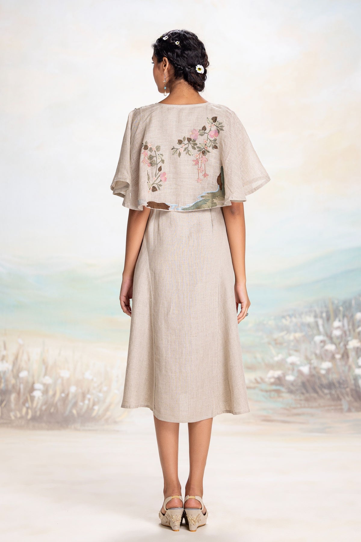 Tsukiyama Cape Natural Dress