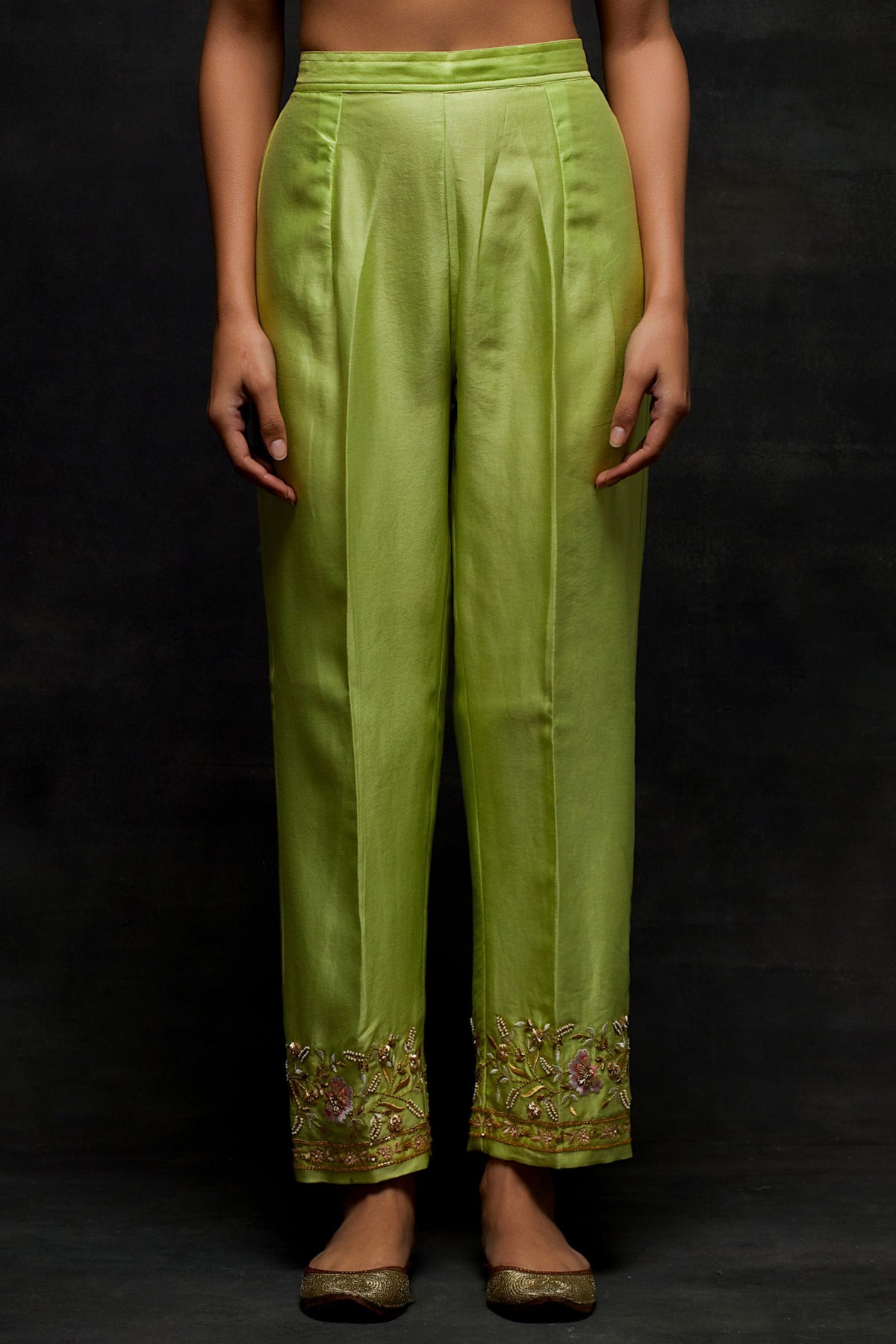Green Placket Kurta Set