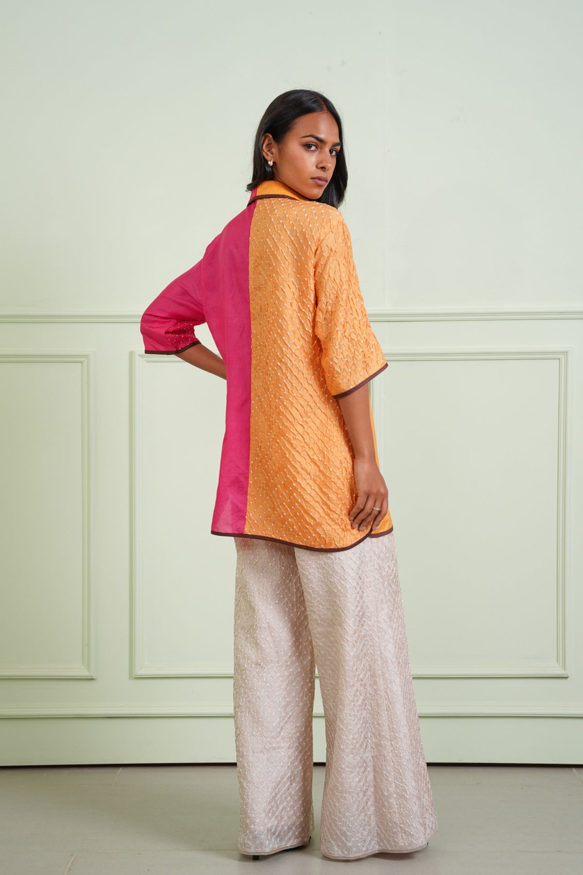 Beige Bandhani Pants