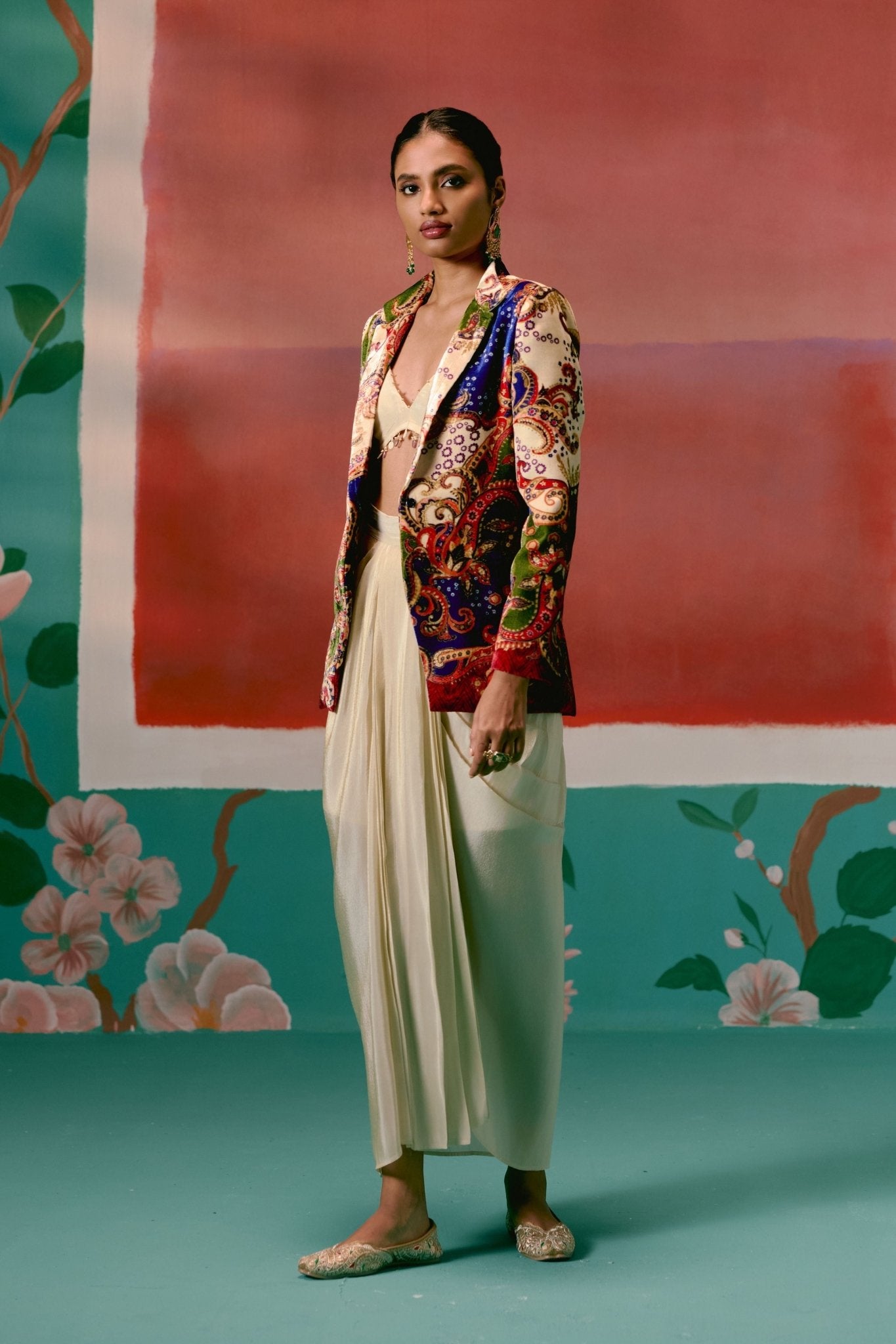 Paisley Blazer Dhoti Set - Label Mogra - Elahe