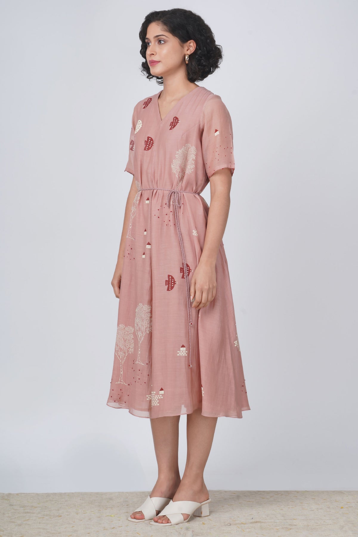 Almond Hakoni Print Dress