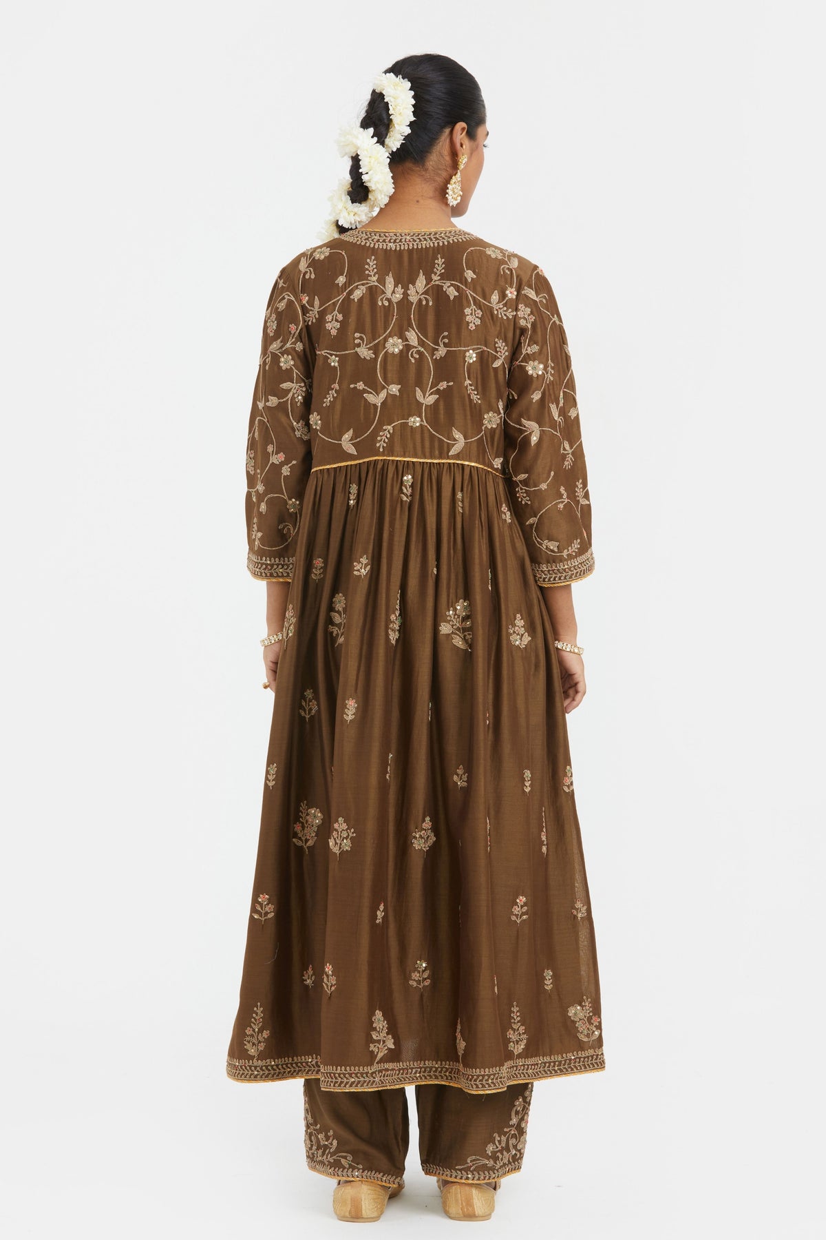 Olive Chanderi Kurta Set